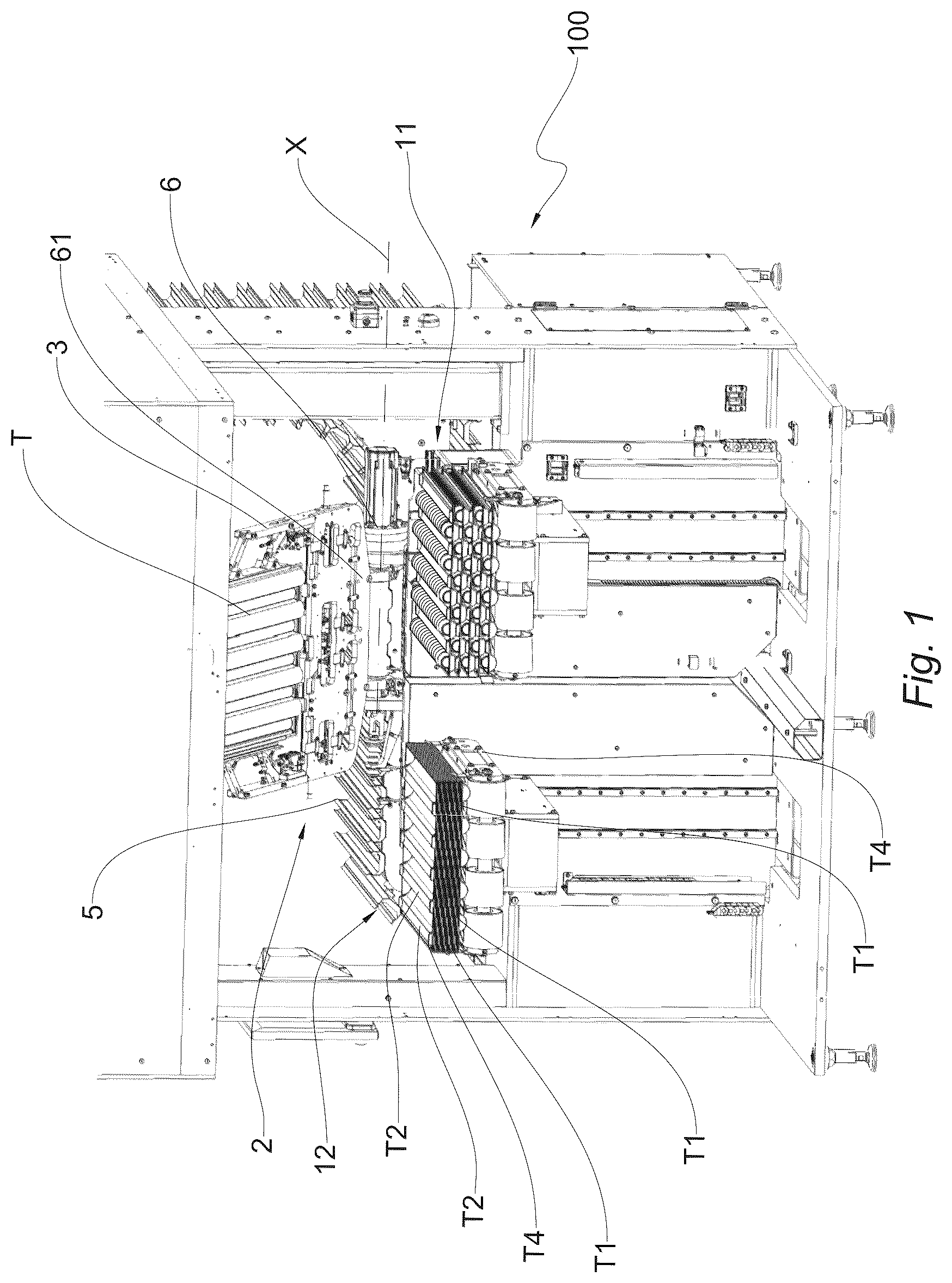 Patent US12338079 — Feeding group and method for feeding a plurality of articles in discrete rows — Figure 1
