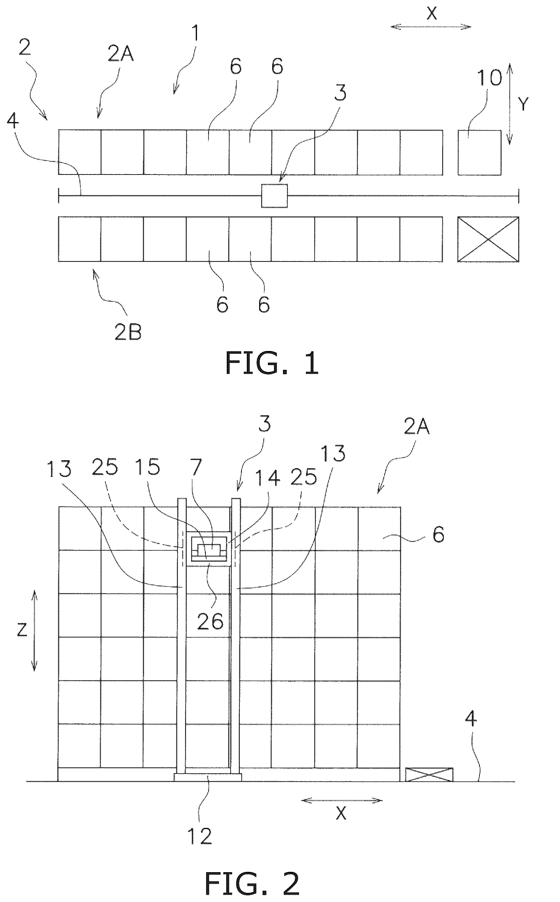 Patent US12338111 — Stacker crane — Figure 1