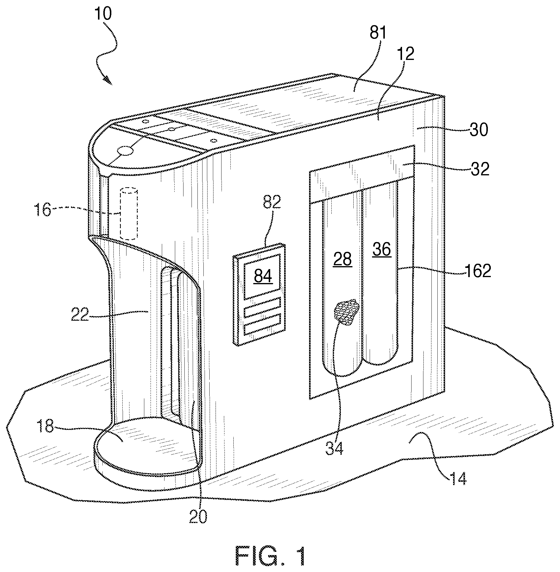 Patent US12338114 — Home water-based drink formulating system — Figure 1