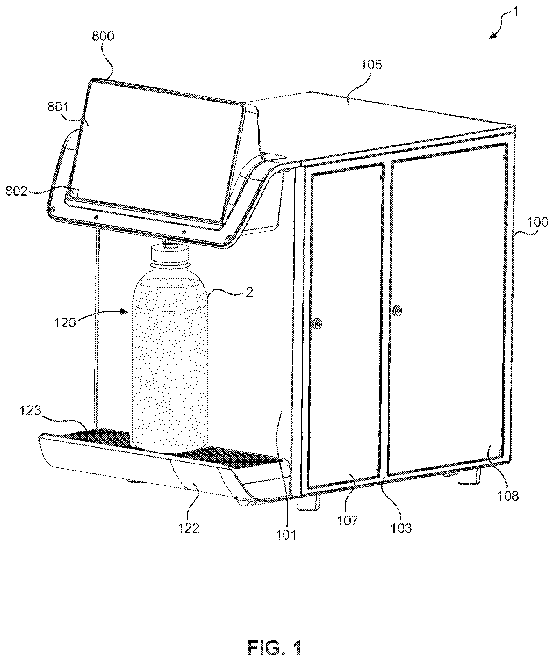 Patent US12338117 — Beverage dispenser water supply connector — Figure 1