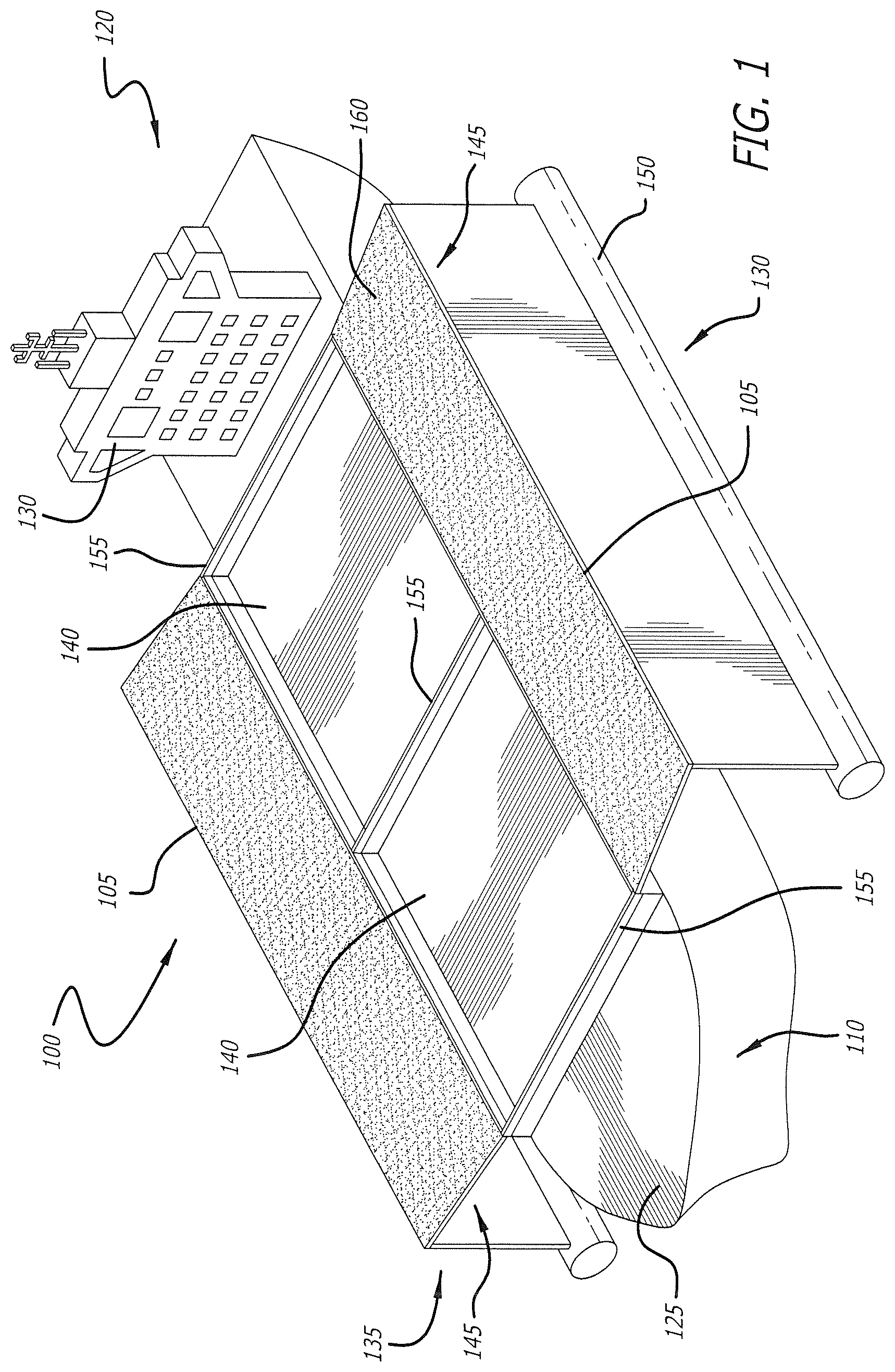 Patent US12338143 Figure 1 – Rainwater collection system for a waterborne vessel
