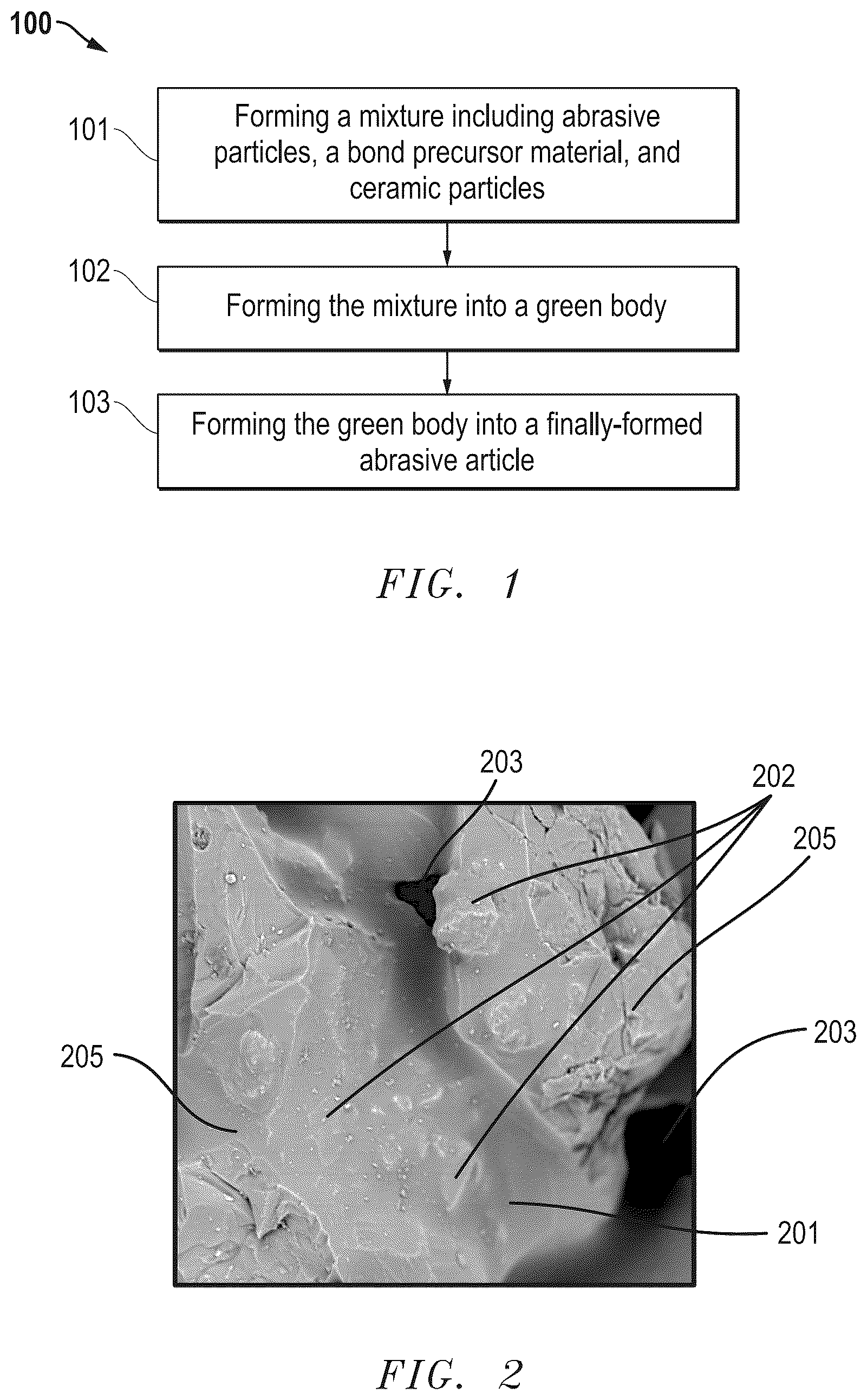 Patent US12338165 — Abrasive articles and methods for forming same — Figure 1