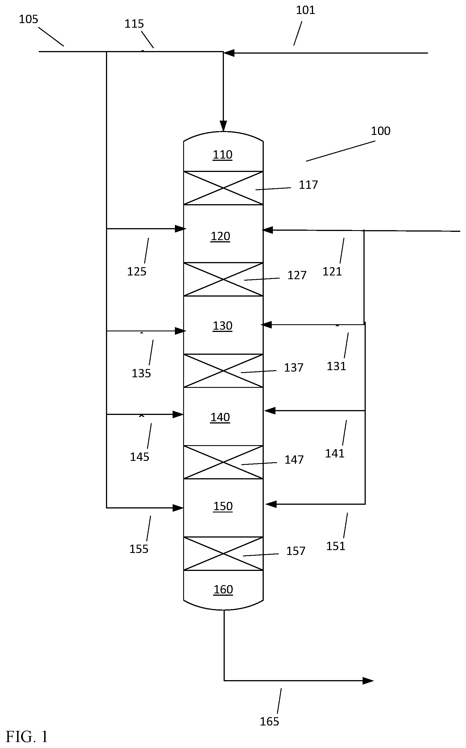 Patent US12338400 — Manufacture of renewable distillate from bio-oils — Figure 1
