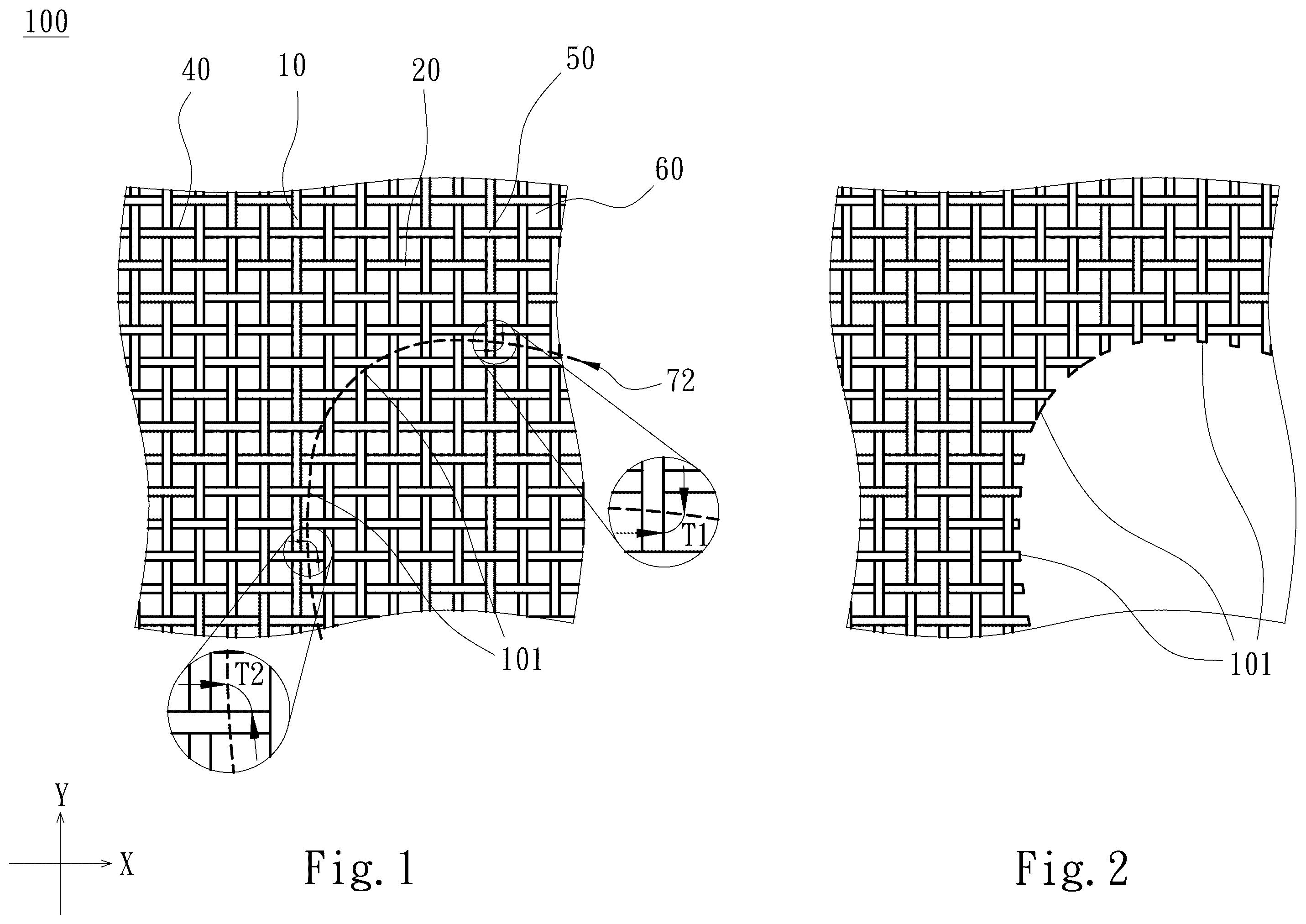 Patent US12338557 — Woven mesh structure — Figure 1