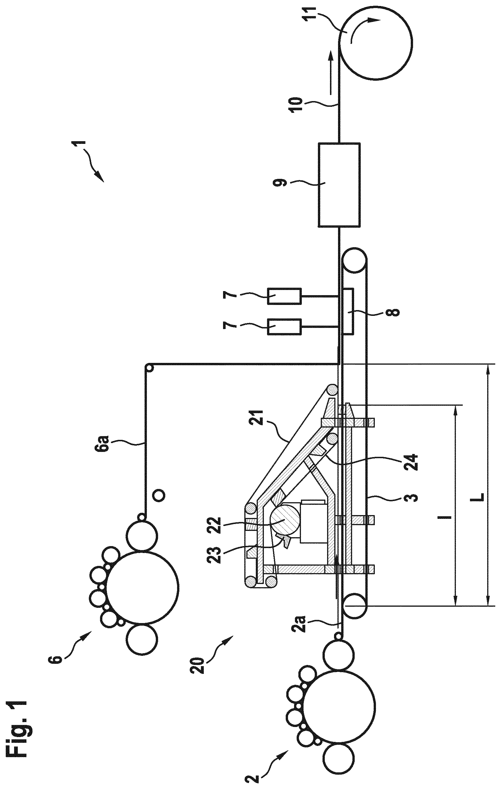 Patent US12338562 — System and method for producing a single- or multi-layer nonwoven — Figure 1