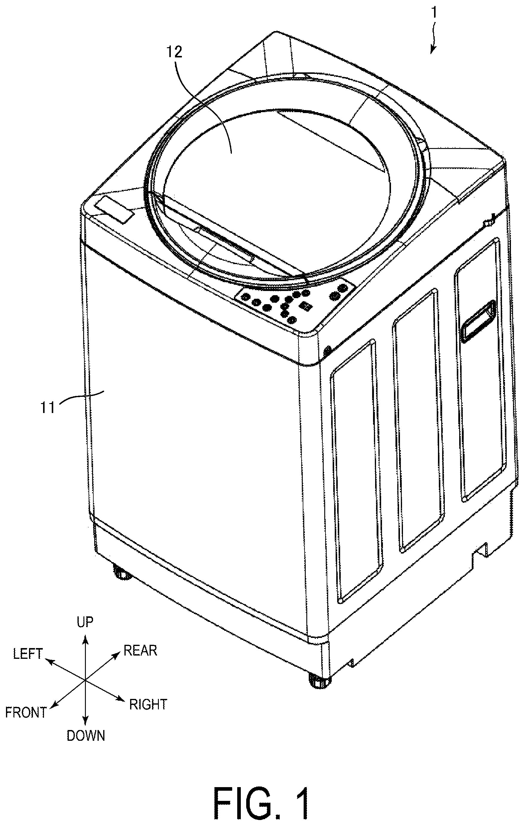 Patent US12338566 Figure 1 – Case and washing machine