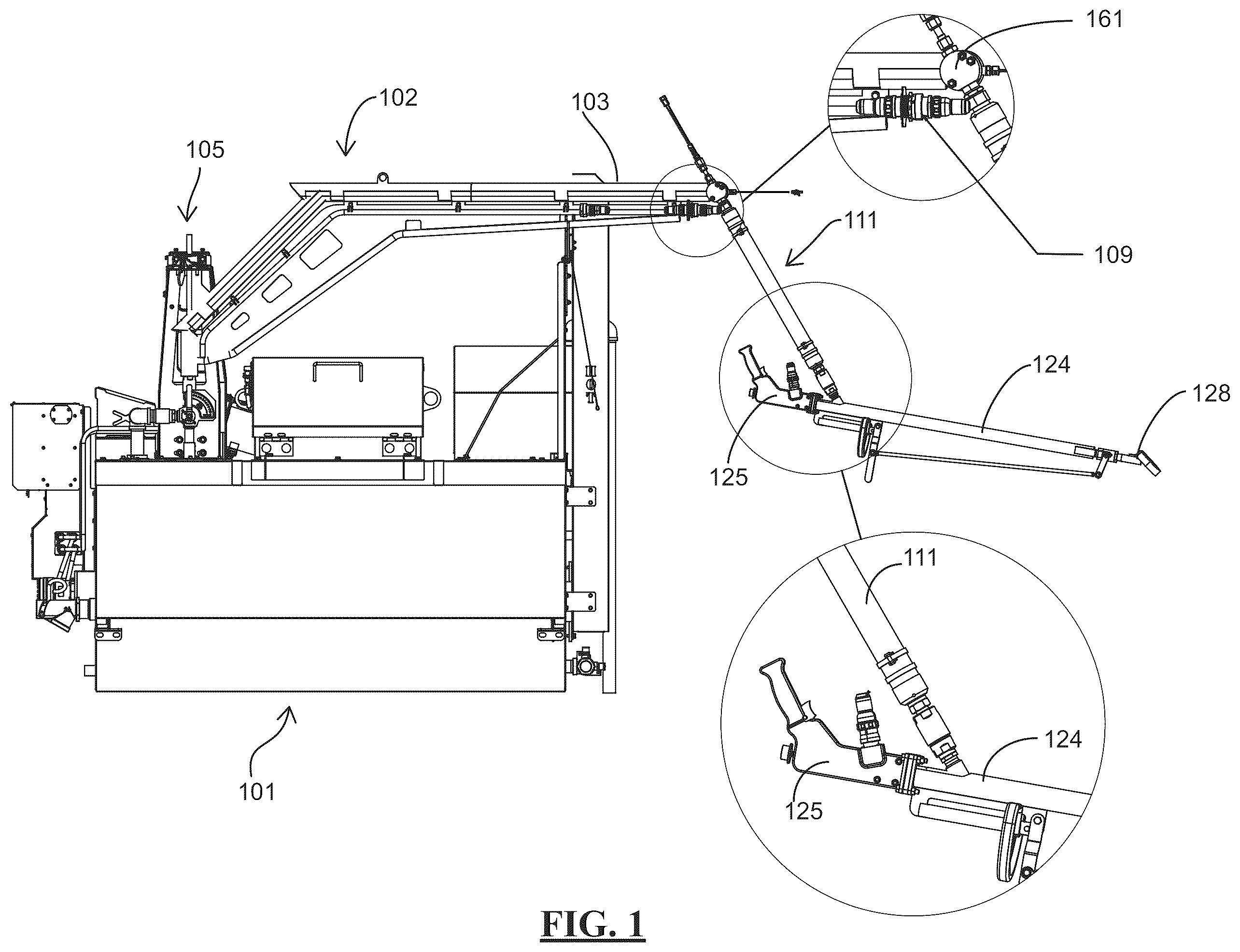 Patent US12338587 — Heatable hose assembly for asphalt repair and methods of use — Figure 1