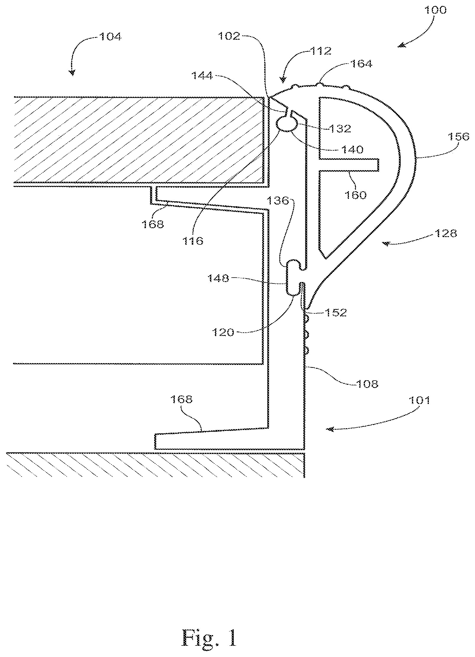 Patent US12338594 — Frame rail assemblies and interlocking frame rail systems — Figure 1