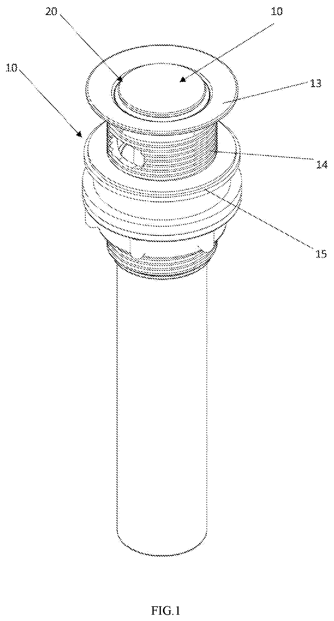 Patent US12338612 Figure 1 – Structure for water drainage head