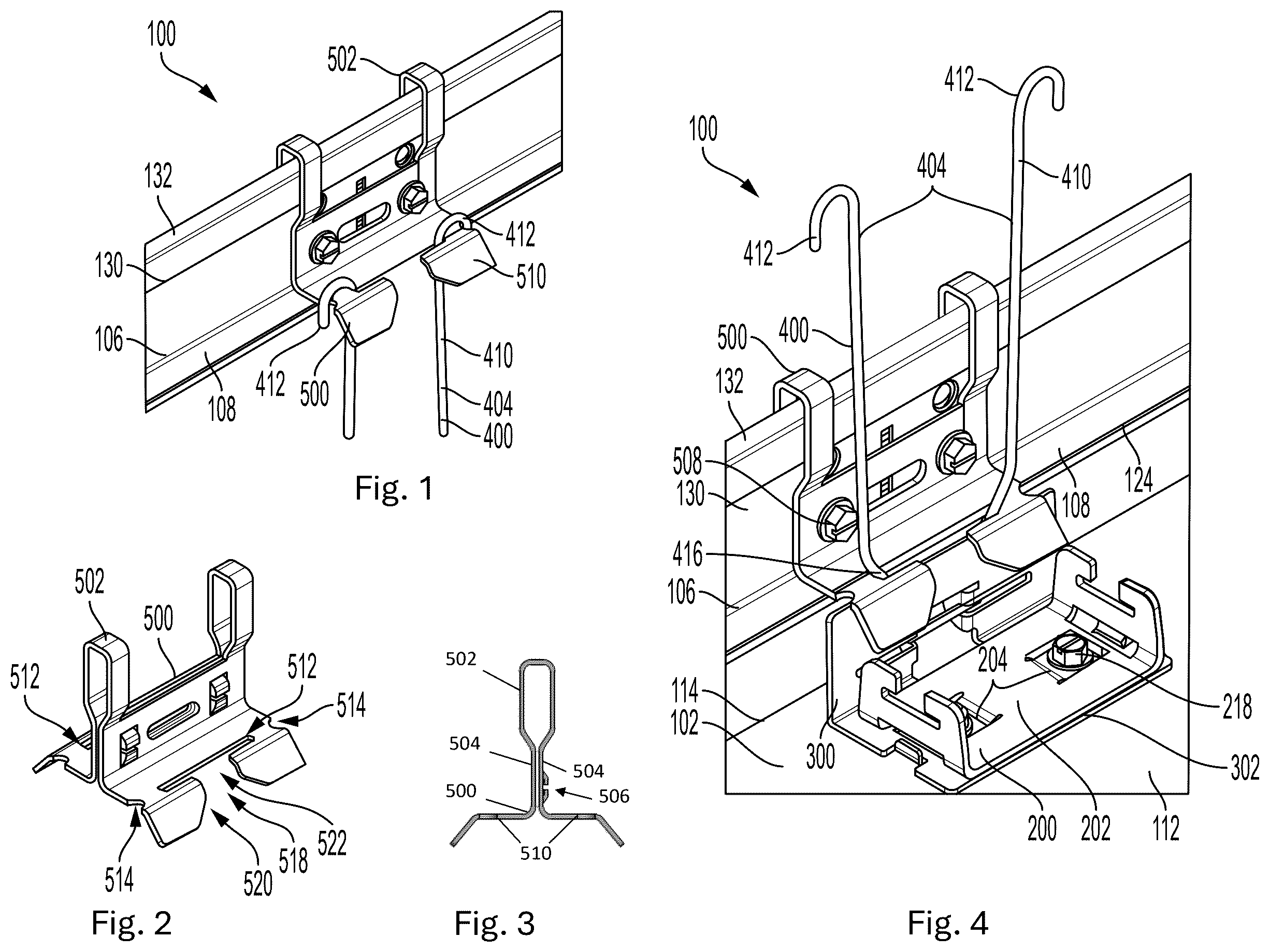 Patent US12338623 — Attachment components and system for ceiling panels — Figure 1