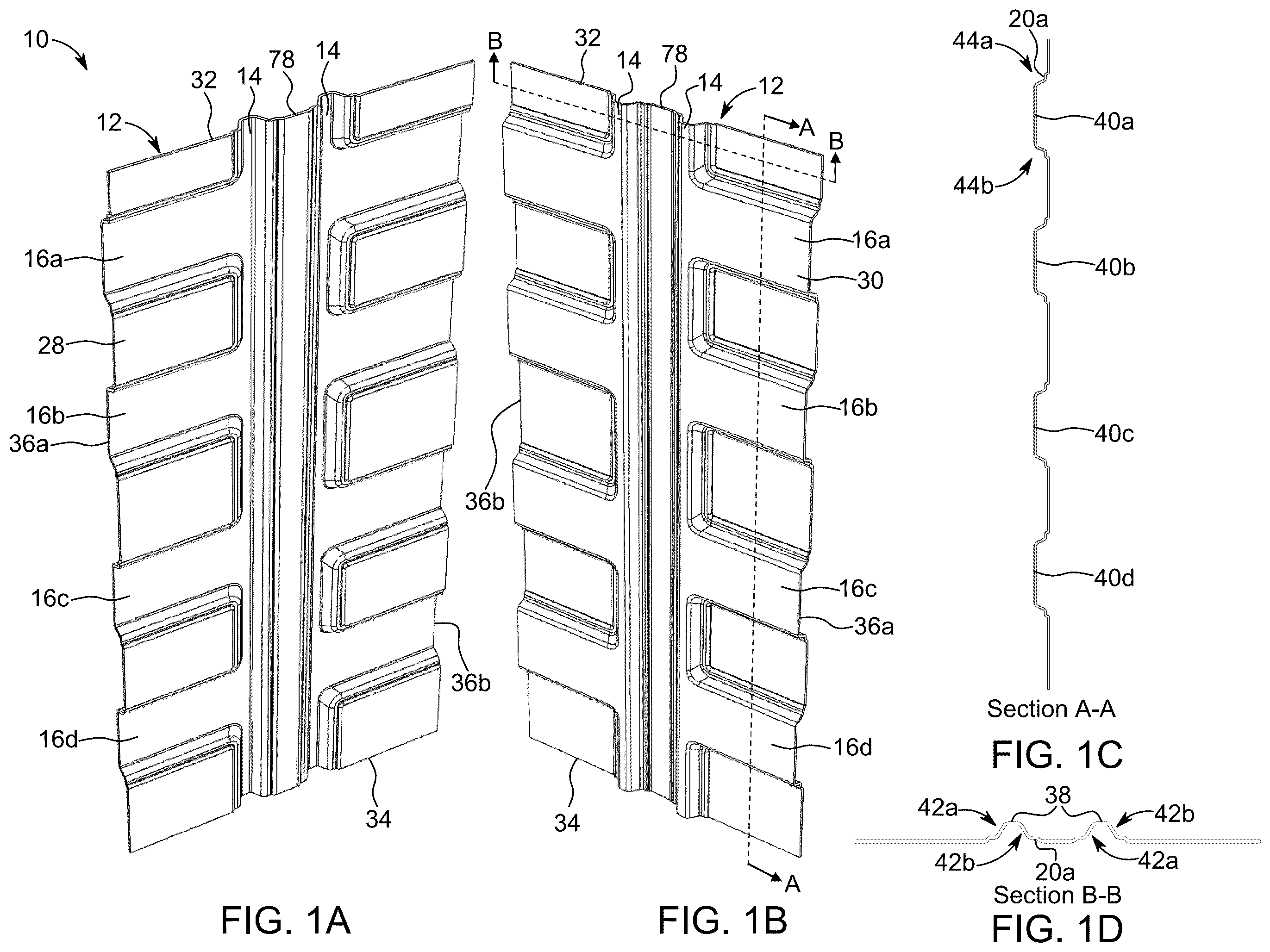 Patent US12338626 Figure 1 – Modular wall panel with integrated channels