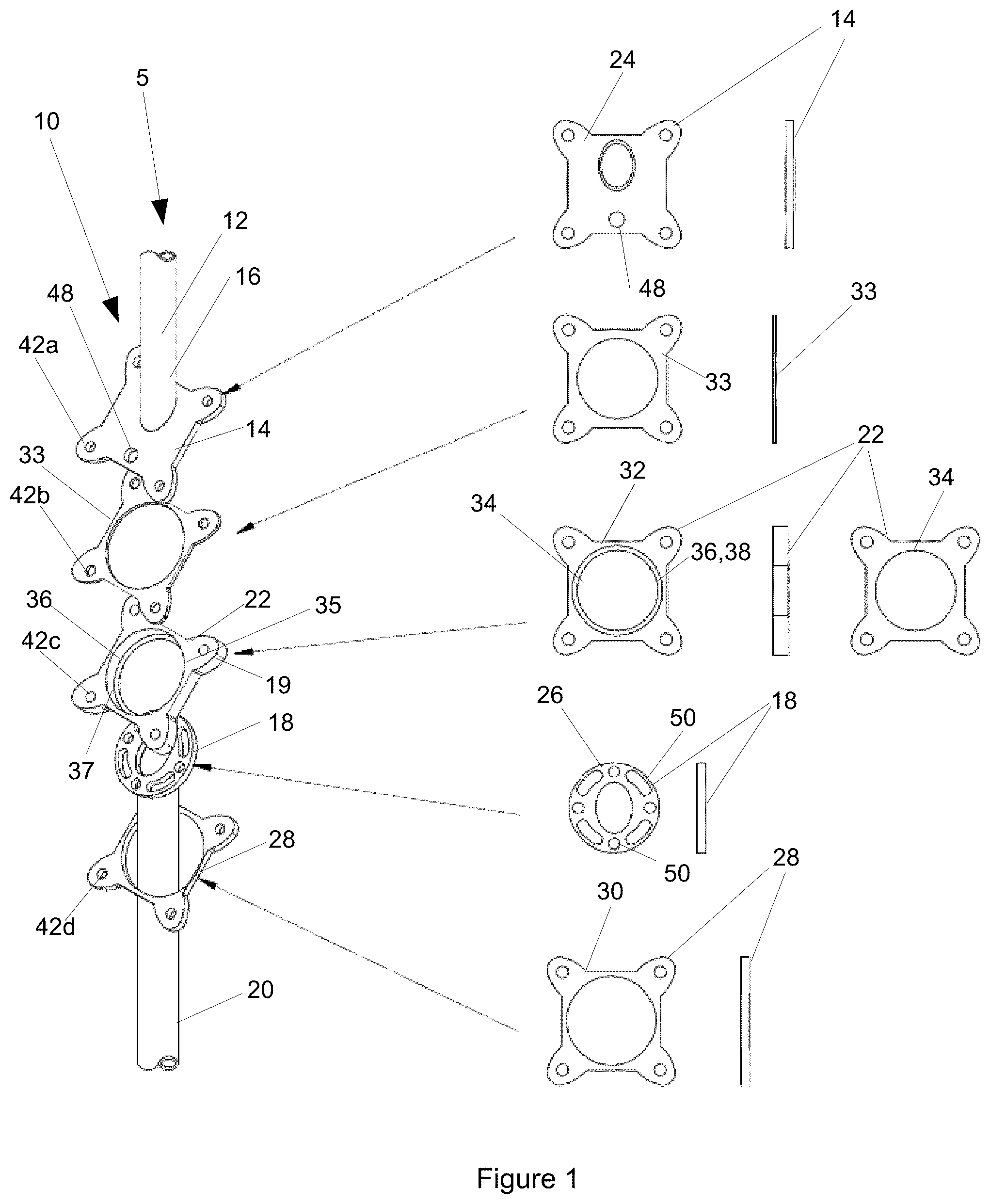 Patent US12338643 — Swing arrangement for a pole — Figure 1