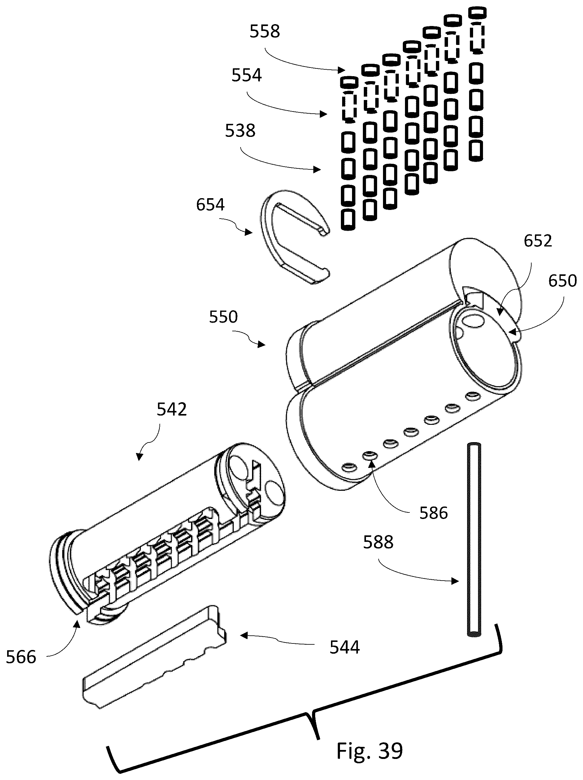 Patent US12338653 Figure 12 – Lock cores and keys