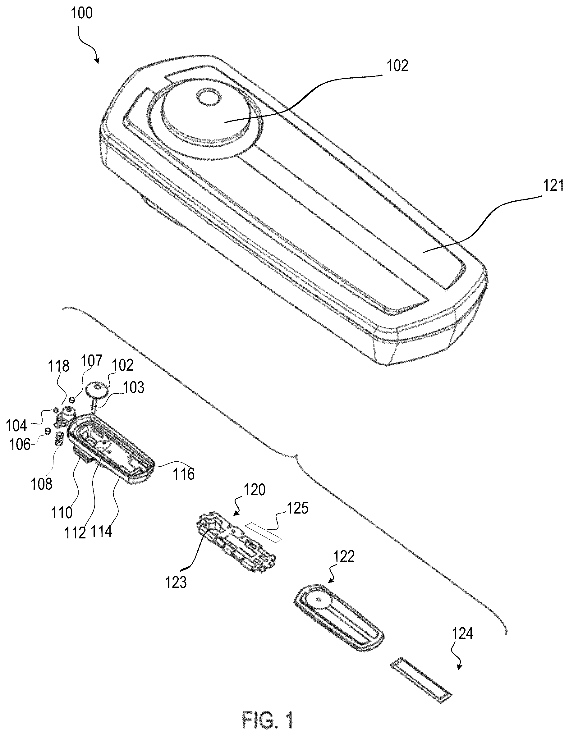Patent US12338660 — Security tag with unlocking assembly — Figure 1