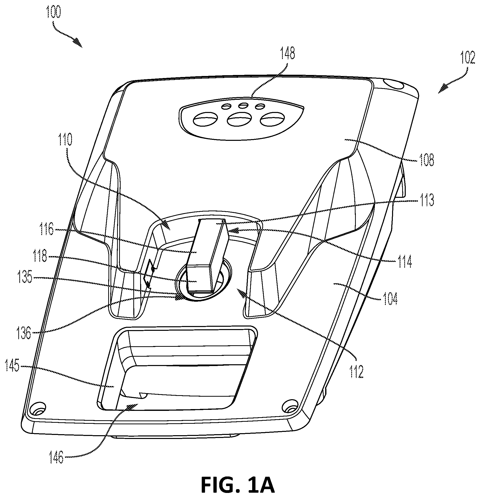 Patent US12338661 — Detaching a security tag from an article with a magnetic detacher having a movable blocker — Figure 1