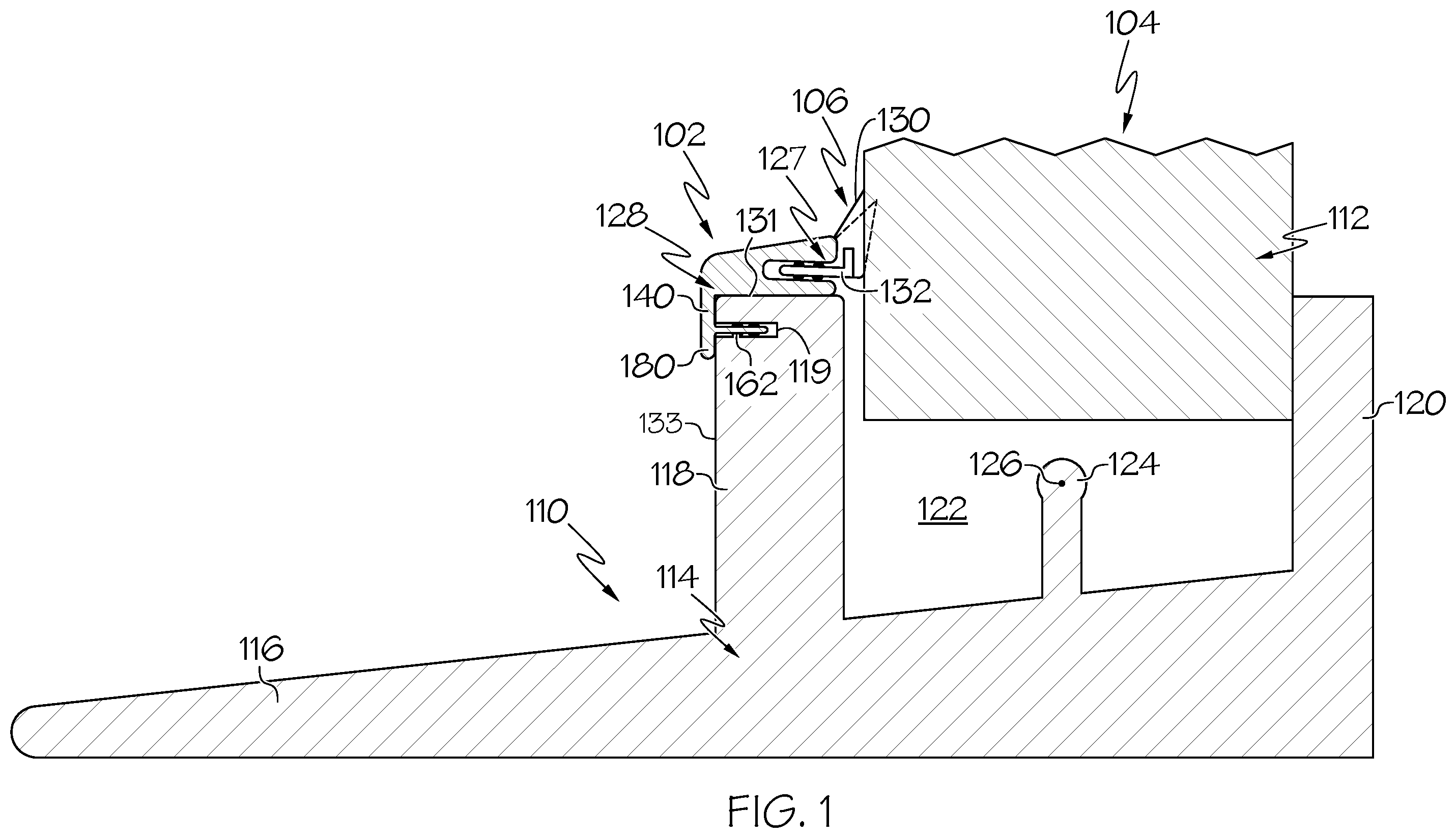 Patent US12338679 — Weatherstrip carrier that removably attaches to fenestration unit — Figure 1