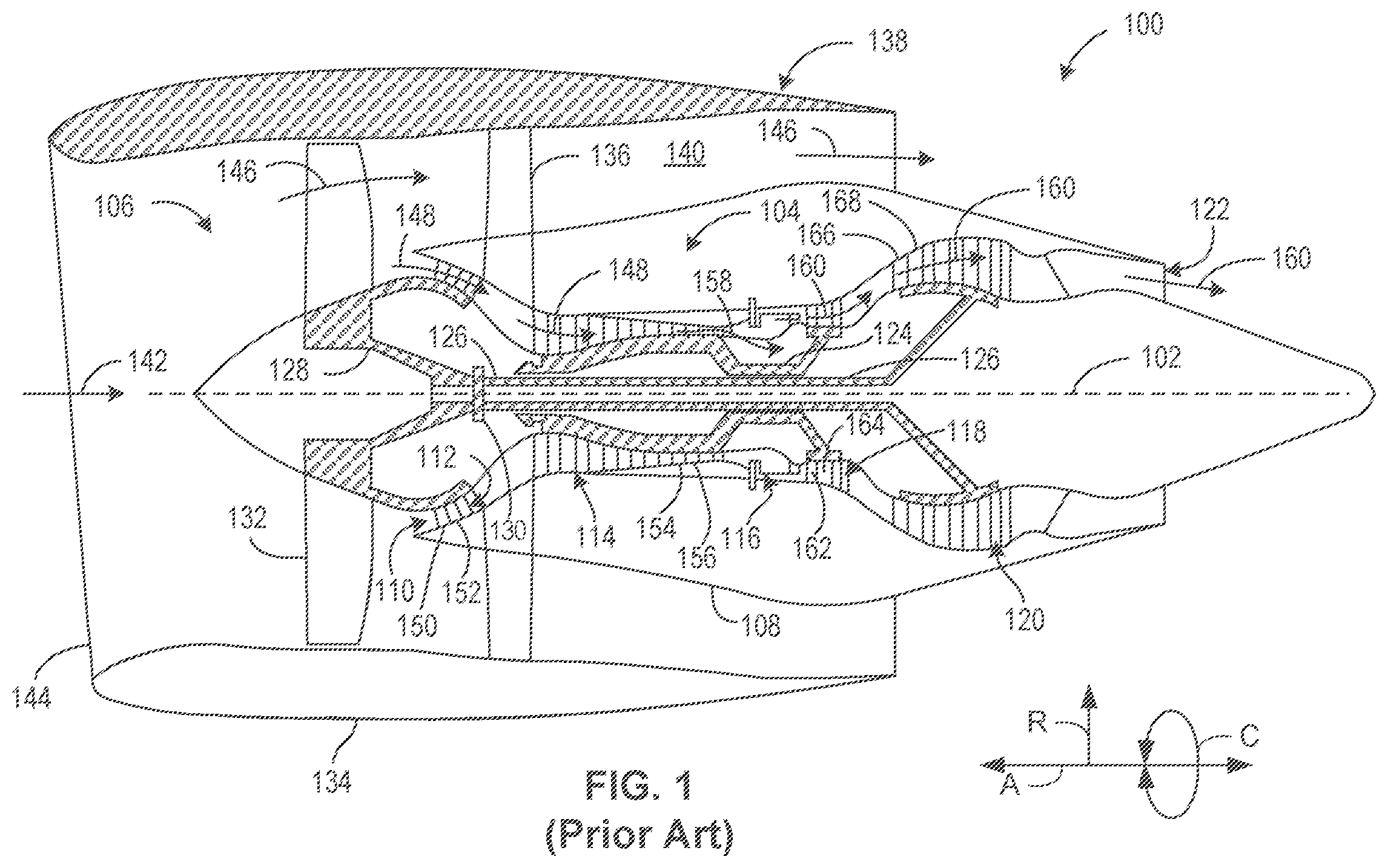 Patent US12338746 — Aerodynamically mistuned airfoils for unsteady loss reduction — Figure 1