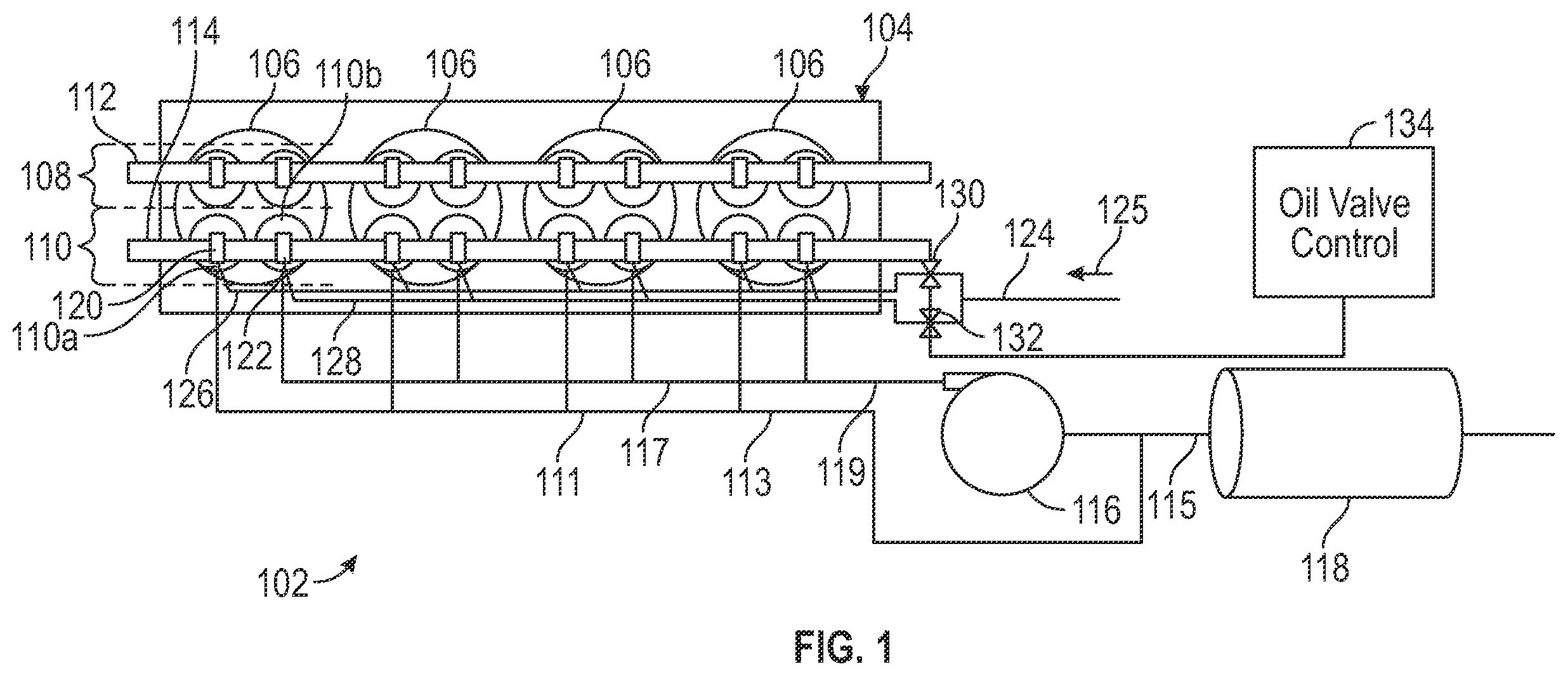 Patent US12338752 — Two-step cam controlled exhaust valve deactivation to operate a divided exhaust boost system — Figure 1