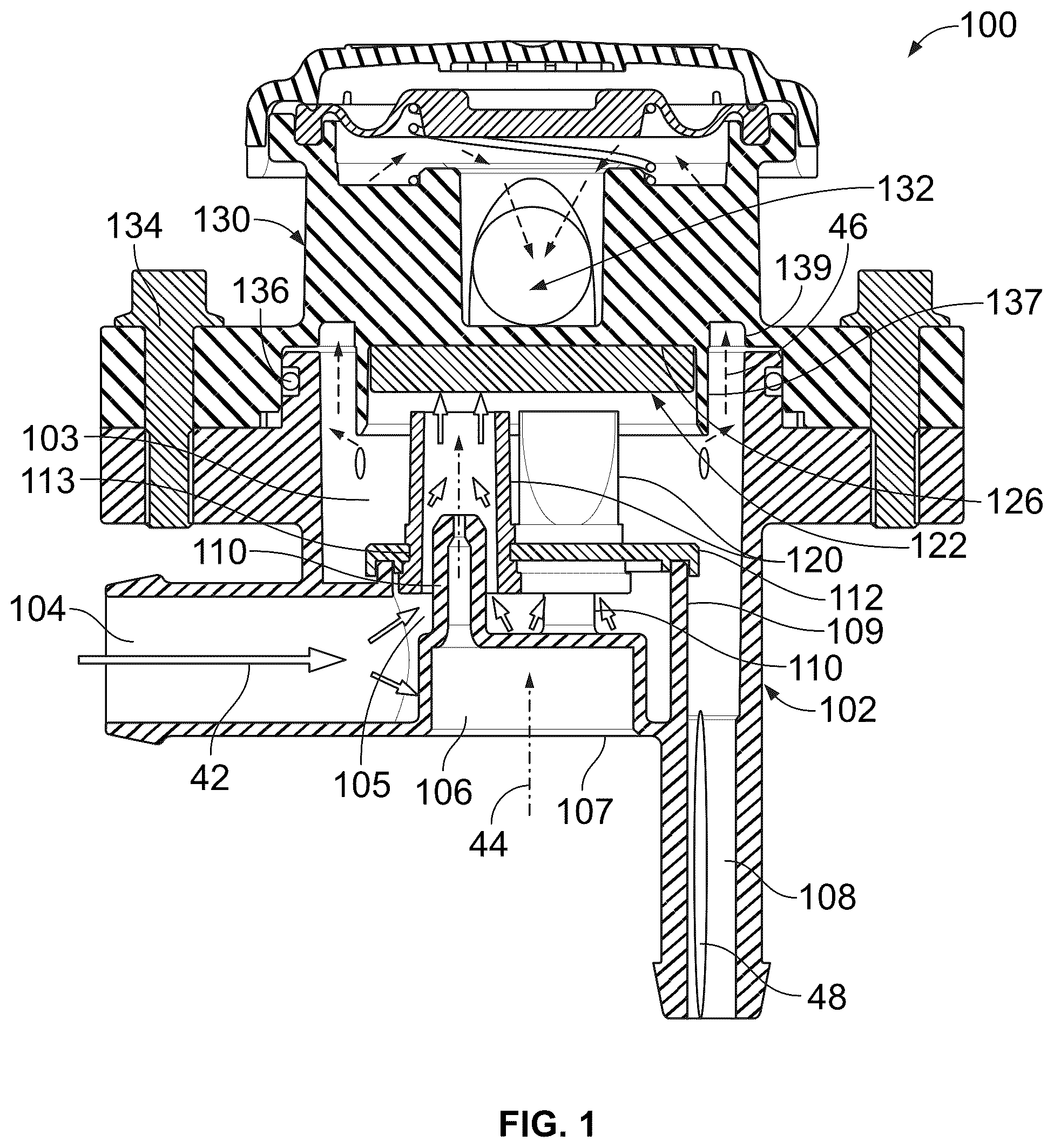 Patent US12338755 — Compressed gas assisted inertial impactor with elastomeric nozzles — Figure 1