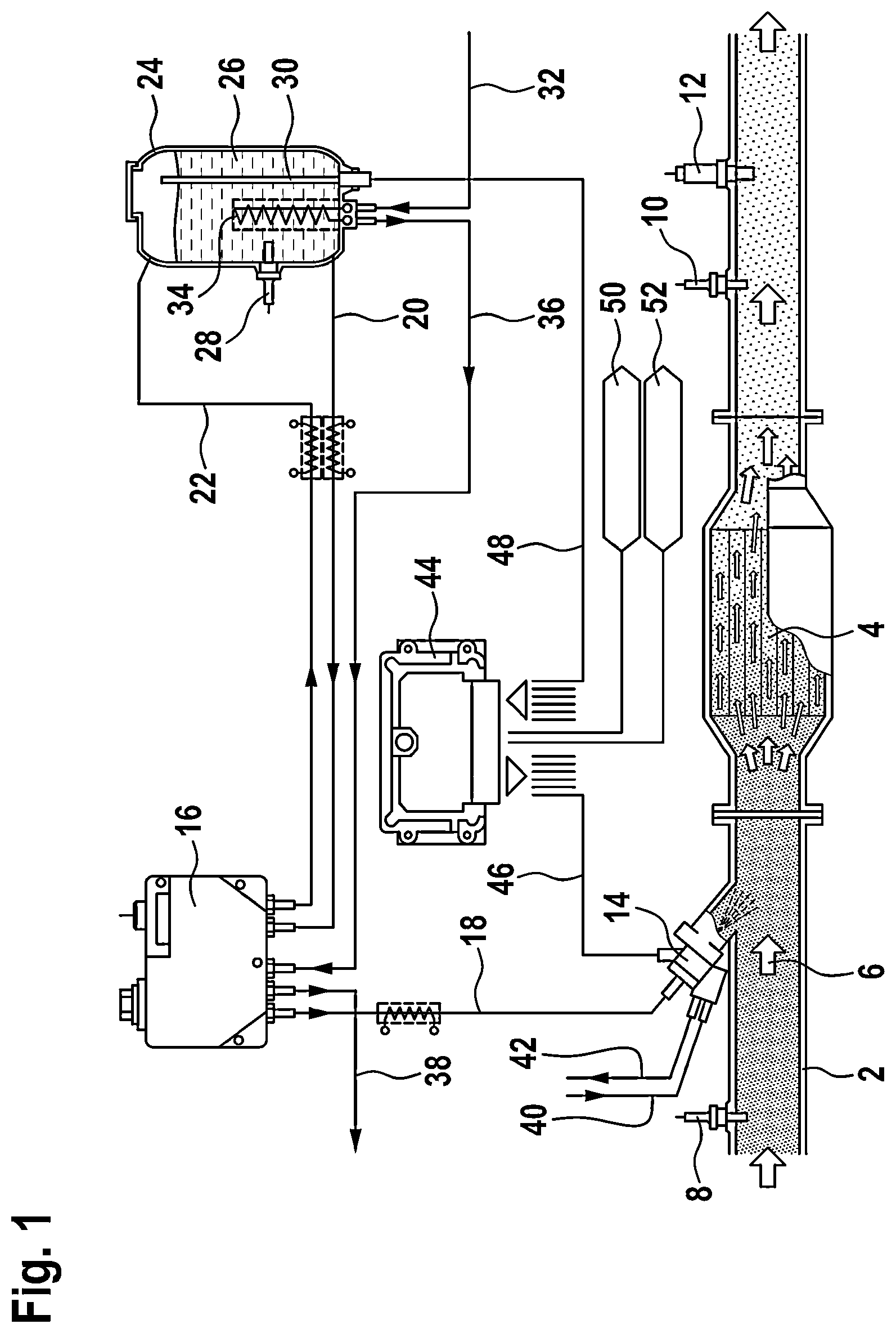 Patent US12338760 — Pressure control in an exhaust aftertreatment system — Figure 1