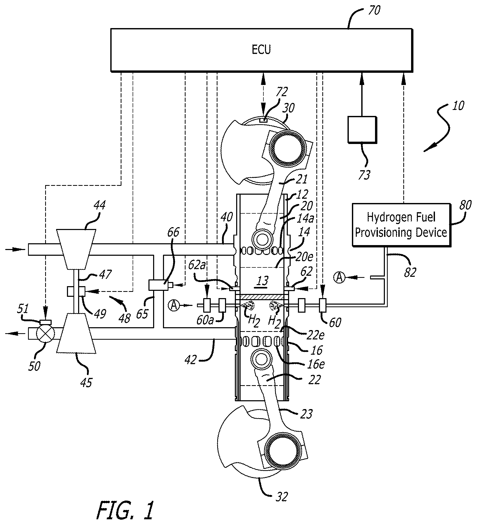 Patent US12338763 Figure 1 – Hydrogen opposed-piston engine