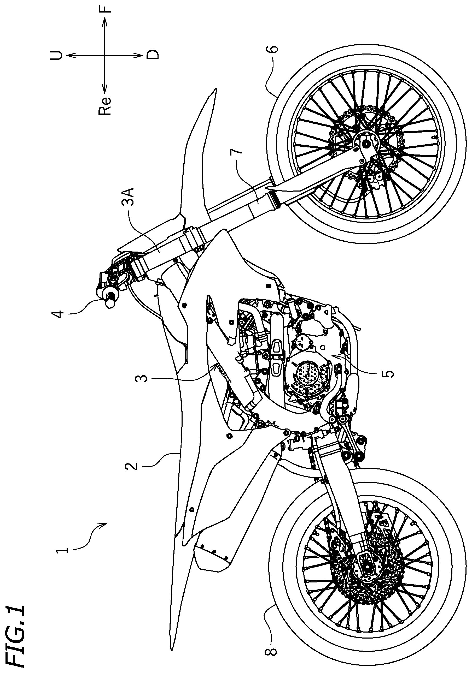 Patent US12338782 — Air cleaner and straddled vehicle including the same — Figure 1