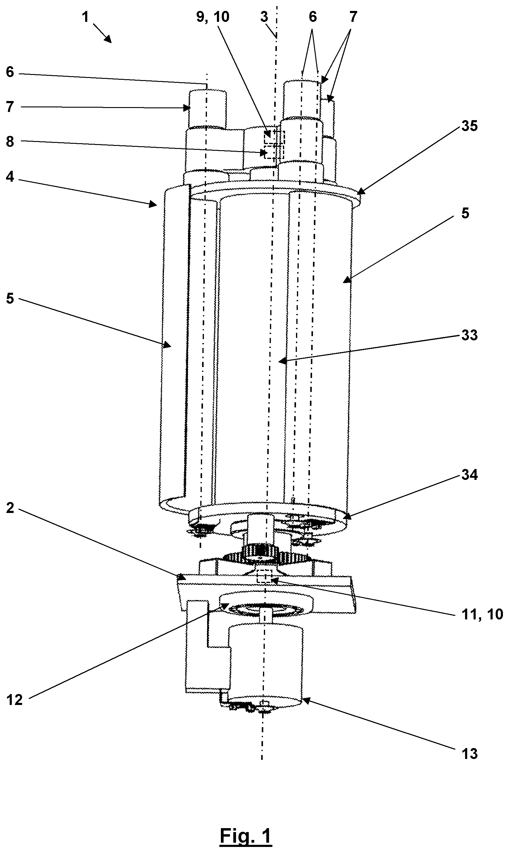 Patent US12338796 — Flow power plant having pivoting blades — Figure 1