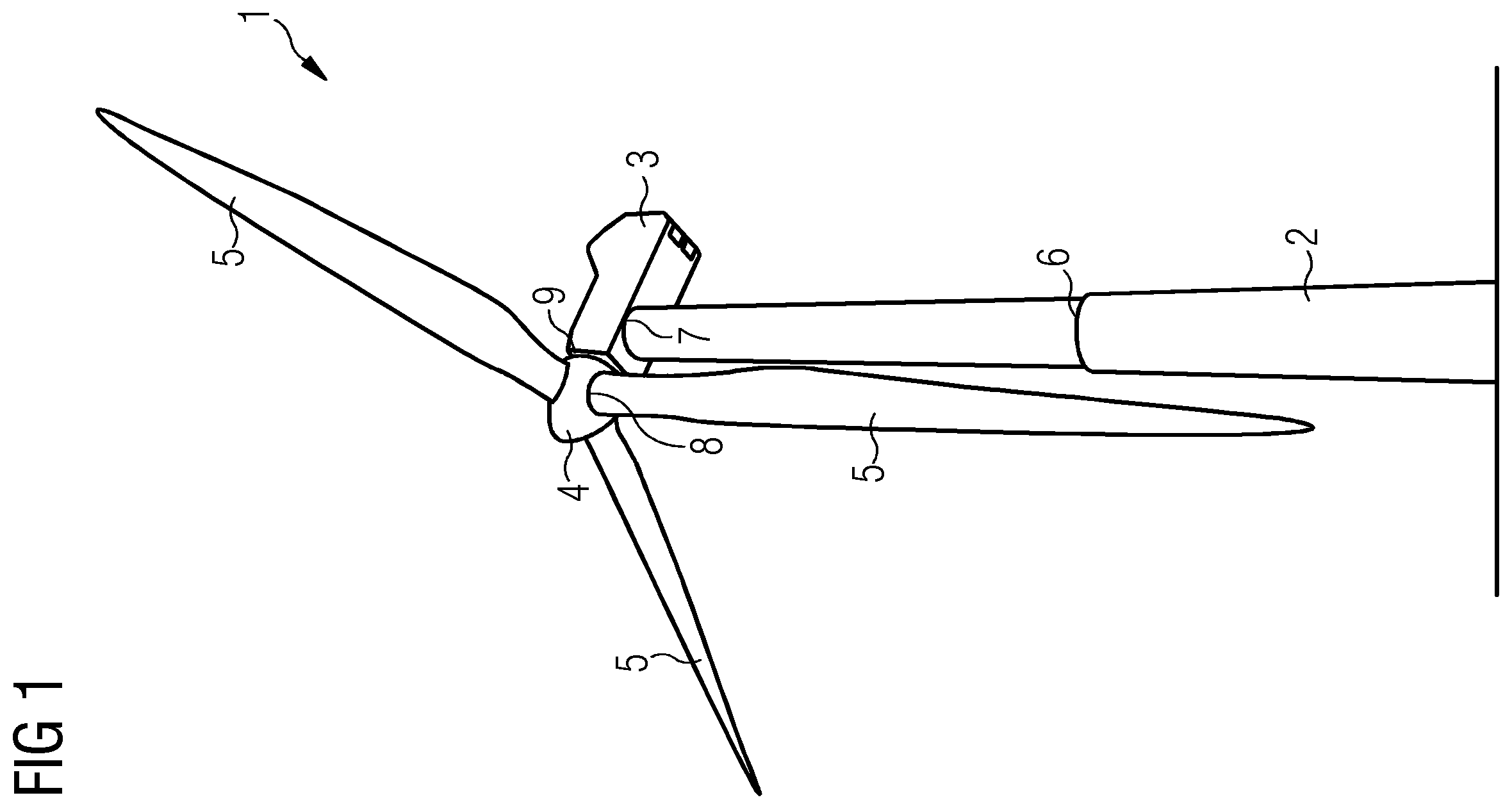 Patent US12338799 — System for repositioning two components of a wind turbine with respect to each other — Figure 1