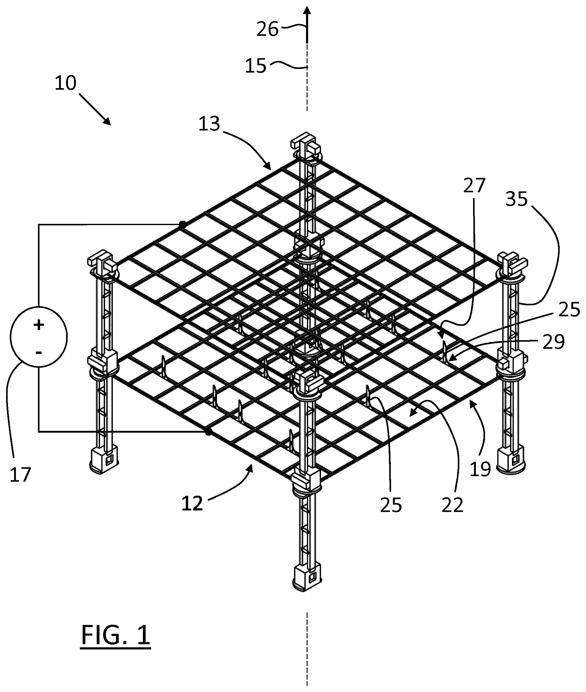 Patent US12338804 — Apparatus for ionizing and accelerating a fluid — Figure 1
