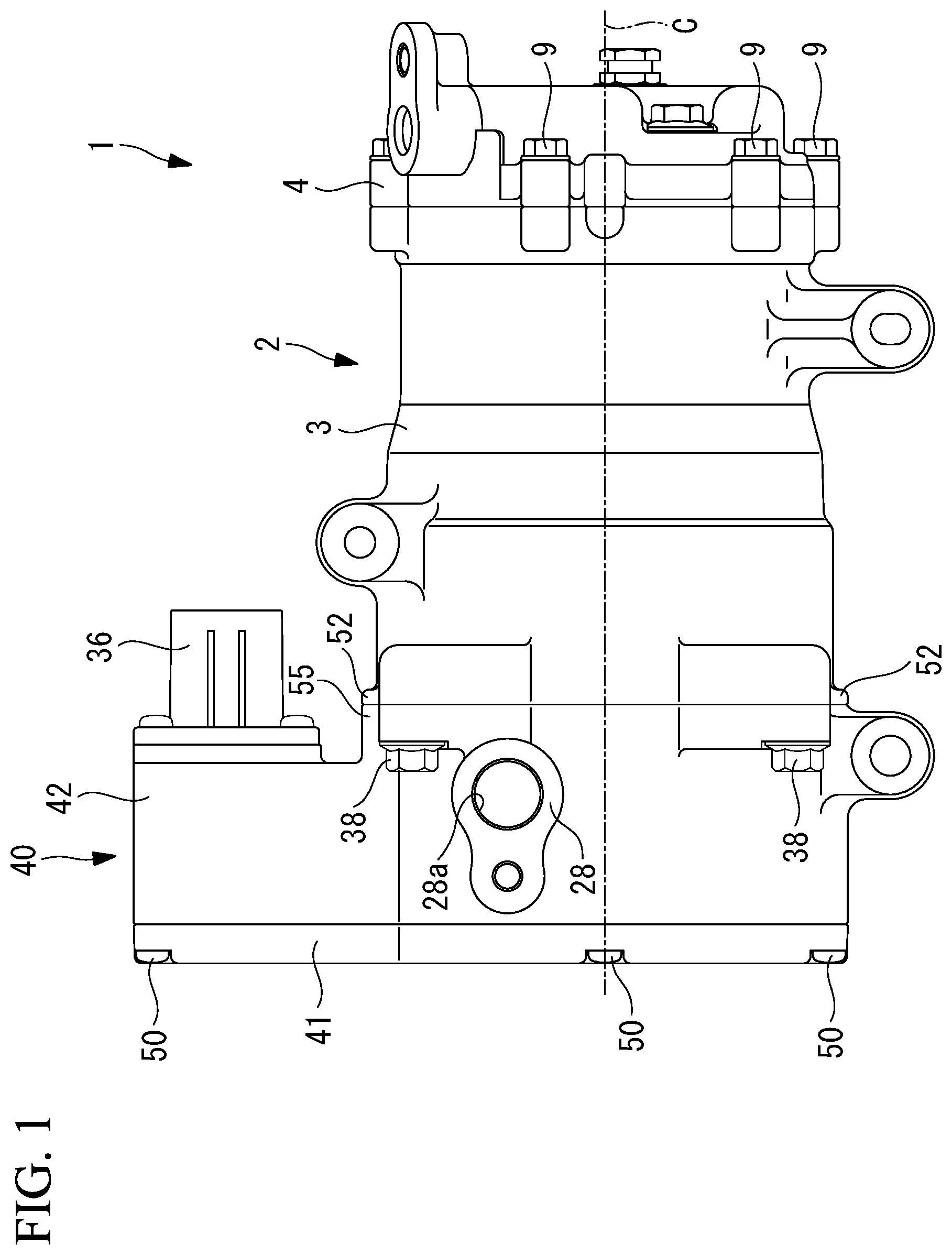 Patent US12338824 — Electric compressor — Figure 1