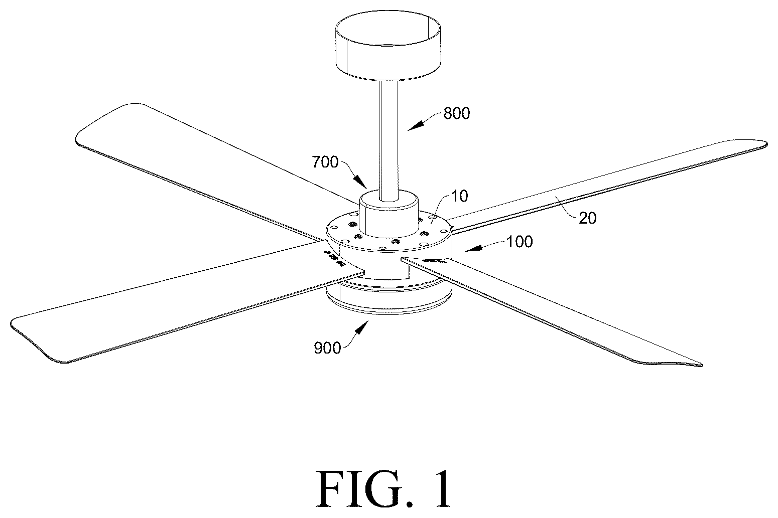Patent US12338834 — Fan device — Figure 1