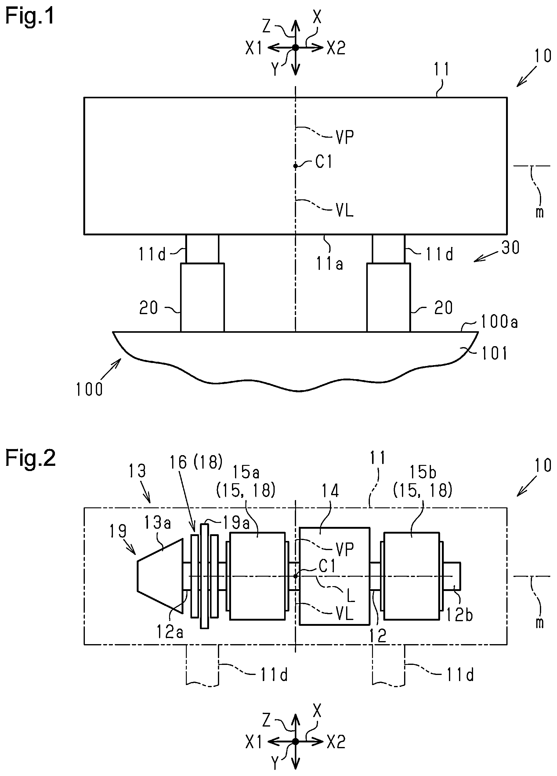 Patent US12338838 — Mounting structure for compressor and compressor — Figure 1