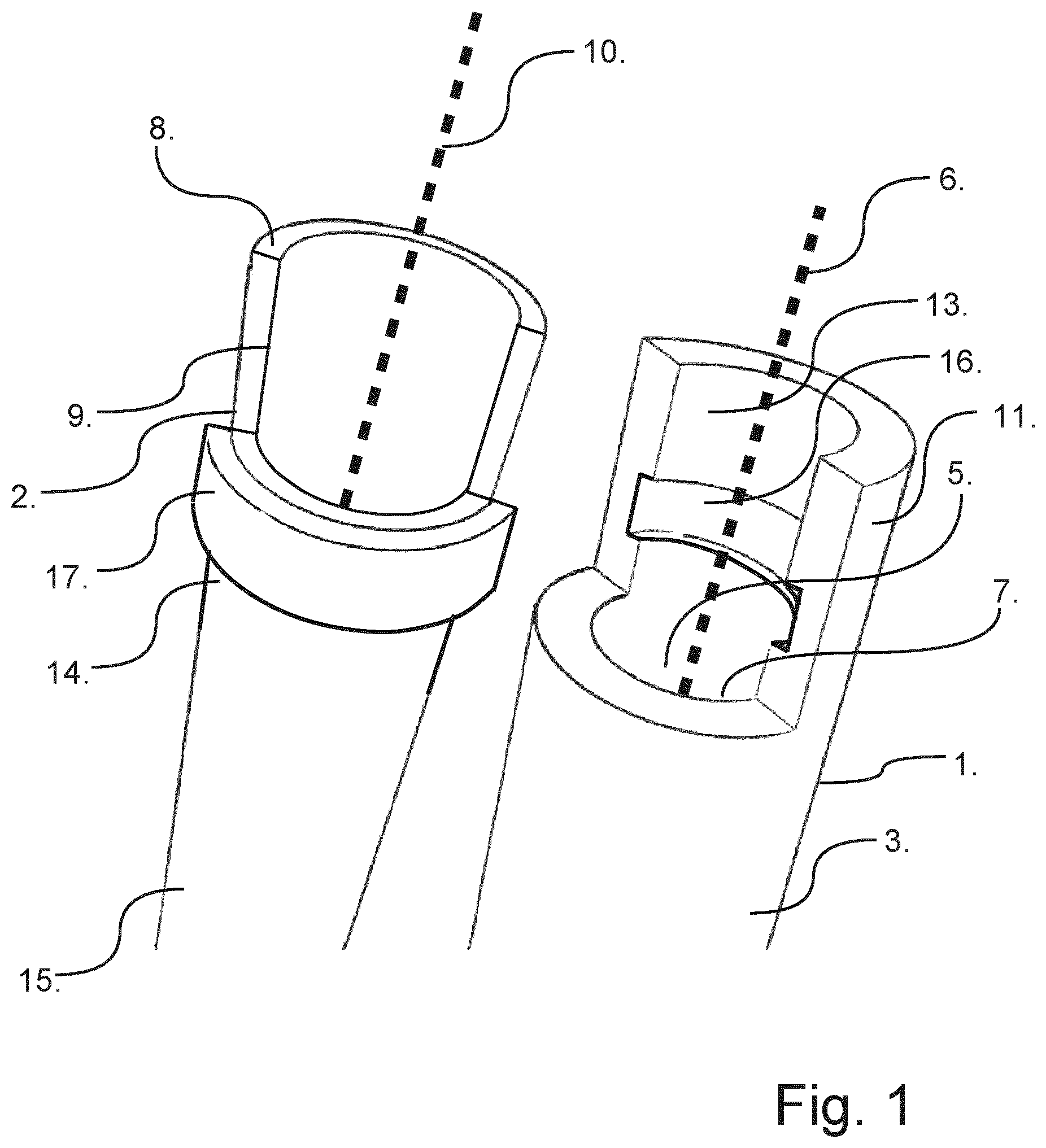 Patent US12338853 — Coupling for interconnecting two items — Figure 1