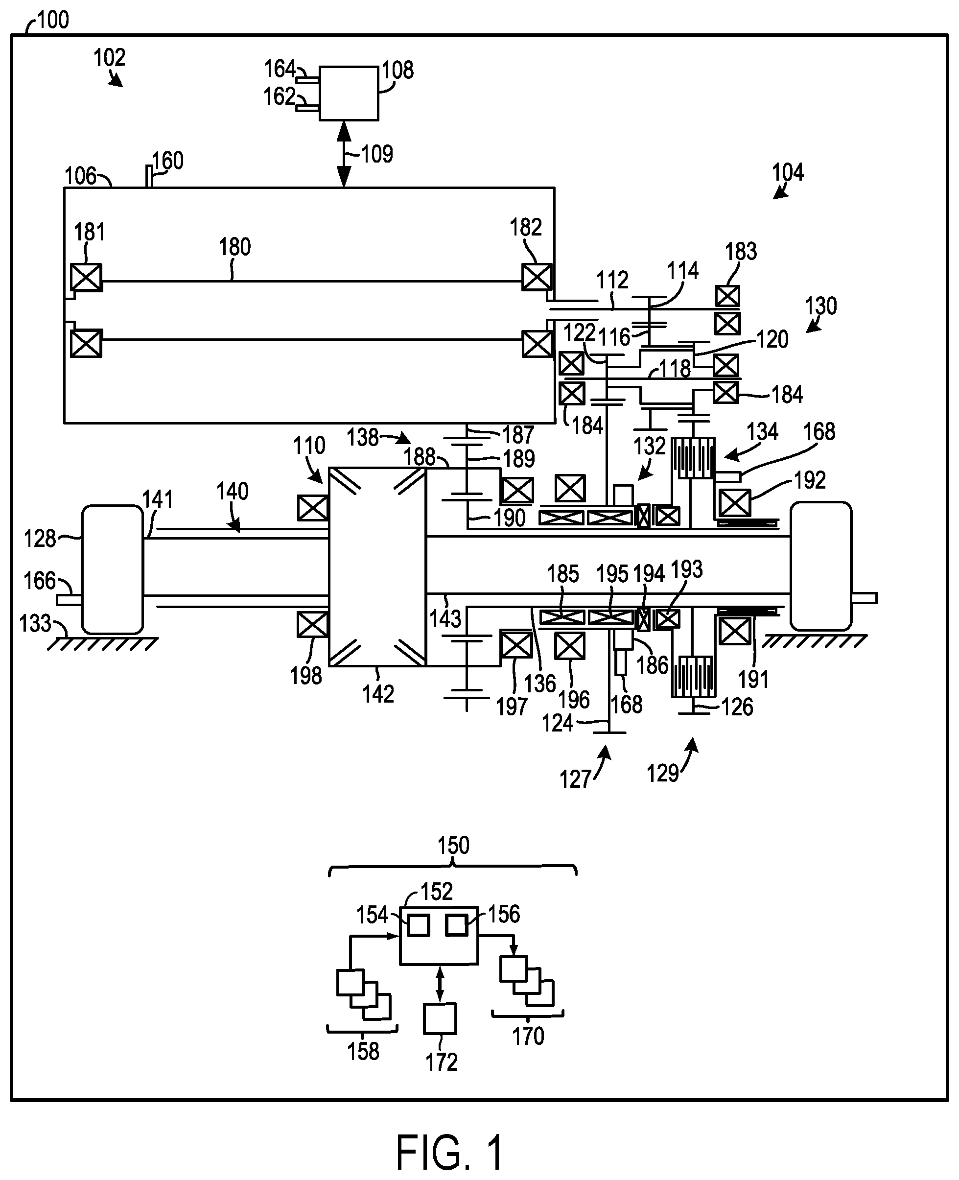 Patent US12338877 — Electric drive axle system with removable planetary gear assembly — Figure 1