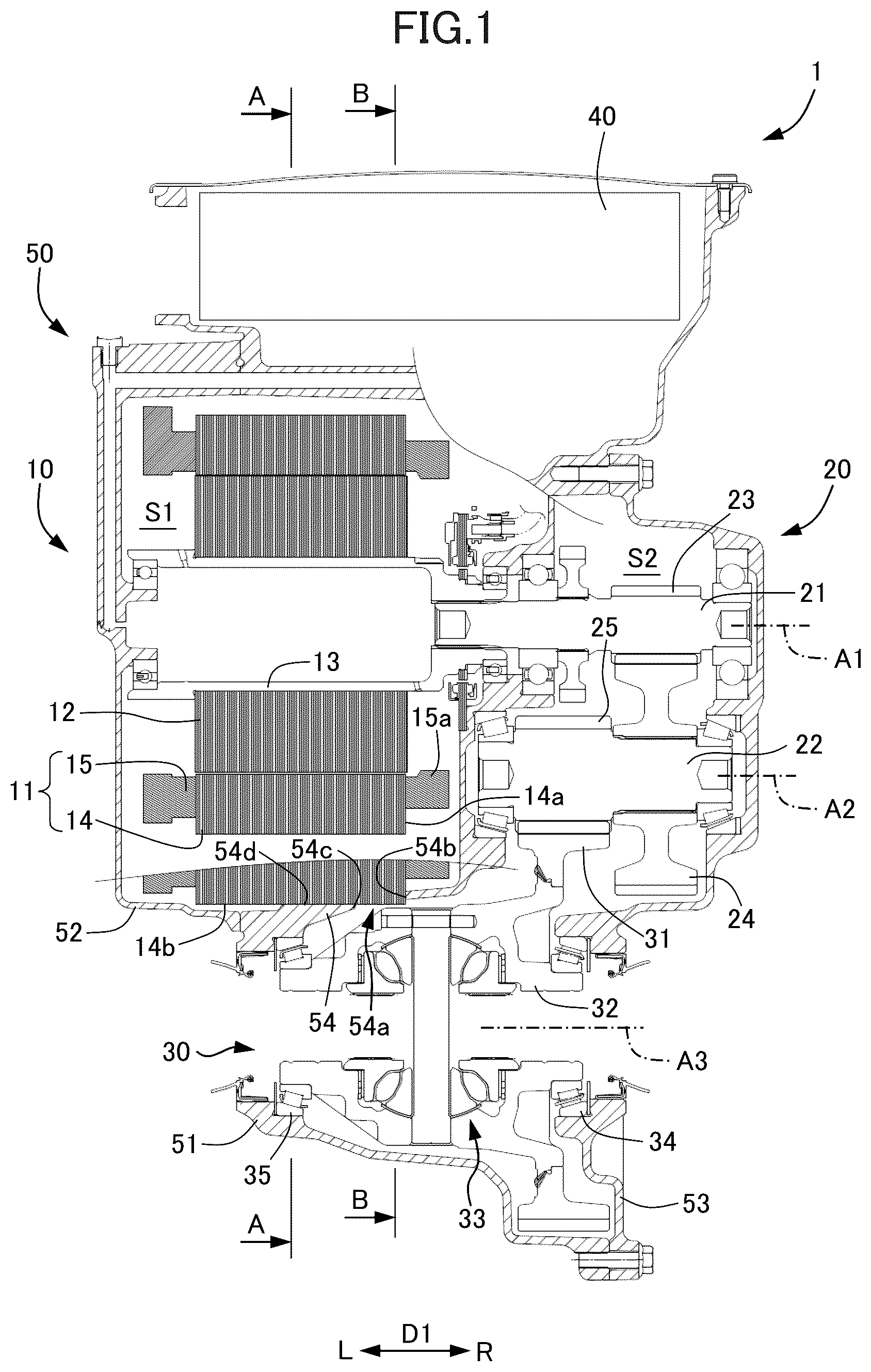 Patent US12338880 — Vehicle drive device — Figure 1