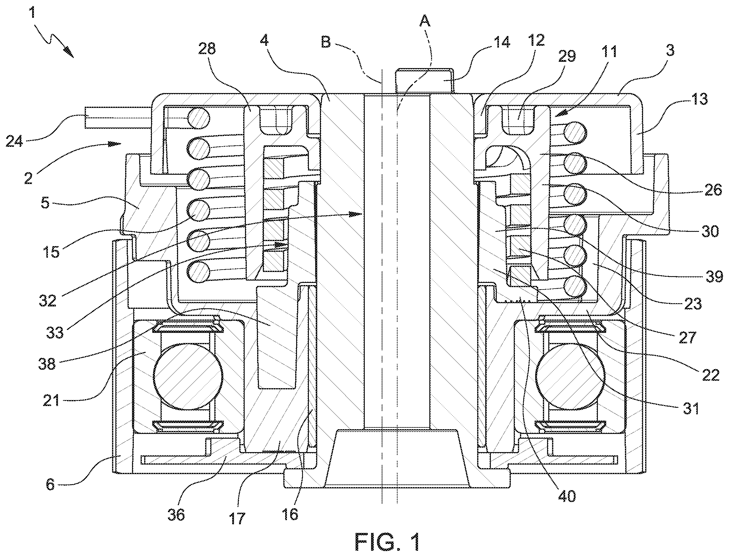 Patent US12338894 — Tensioner with dual damping system for a belt drive — Figure 1