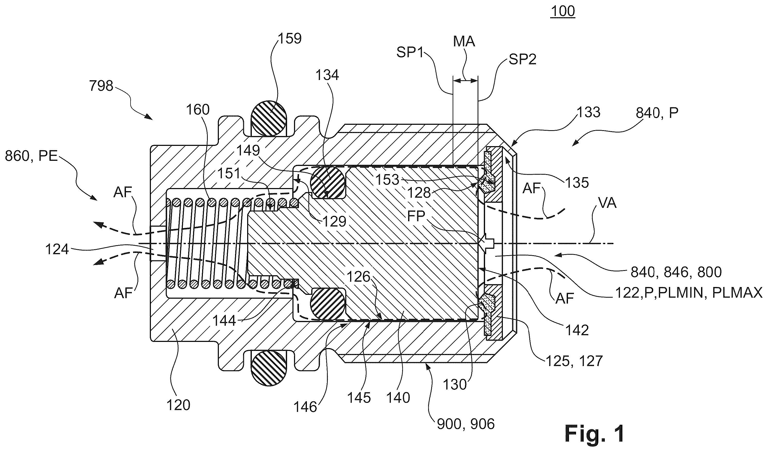 Patent US12338904 — Safety valve, pneumatic actuator, and vehicle — Figure 1