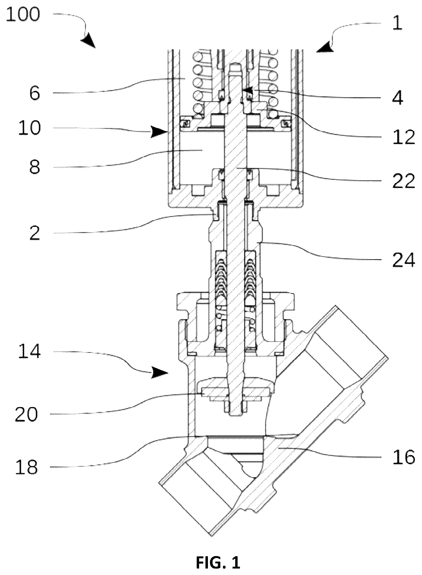 Patent US12338912 Figure 1 – Valve actuator, valve assembly and method