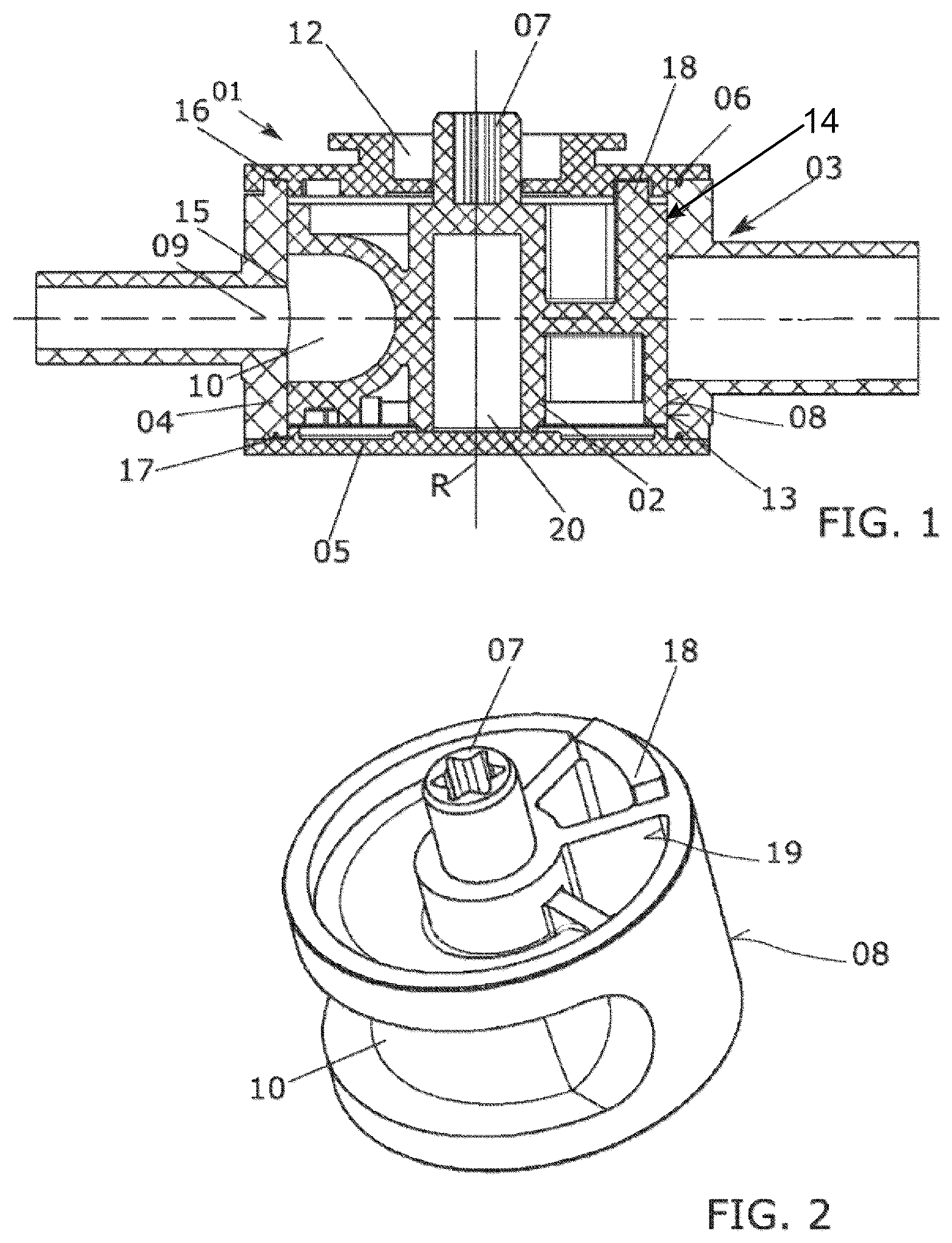Patent US12338914 — Rotary slide valve for regulating a flow of fluid, and method for producing a rotary slide valve — Figure 1