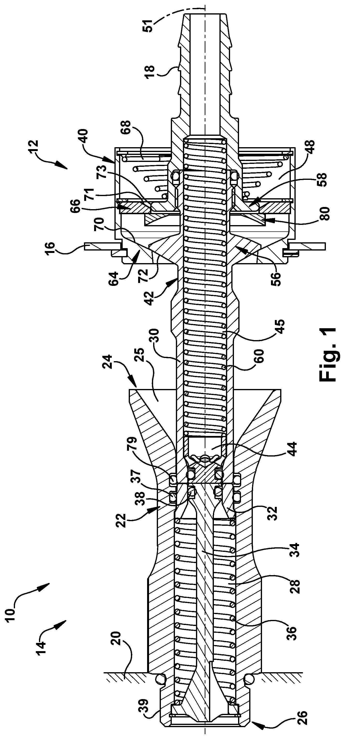 Patent US12338922 — Self-centering blind mate fluid coupling — Figure 1