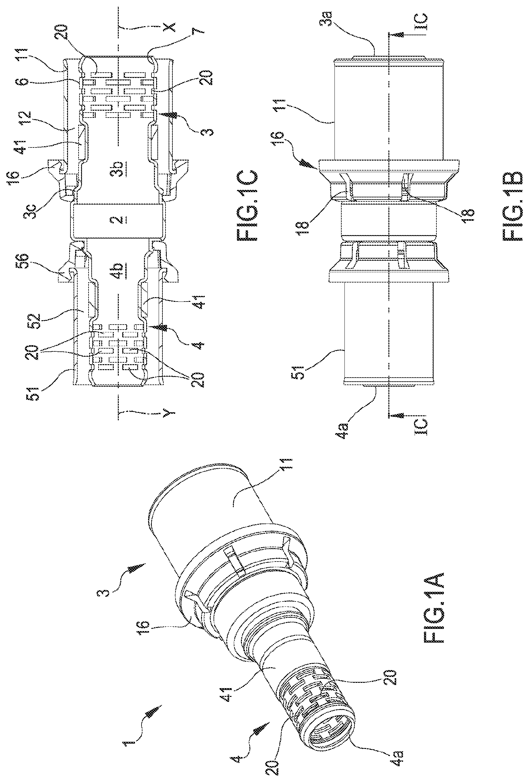 Patent US12338925 — Fitting for connecting pipes, in particular flexible pipes — Figure 1
