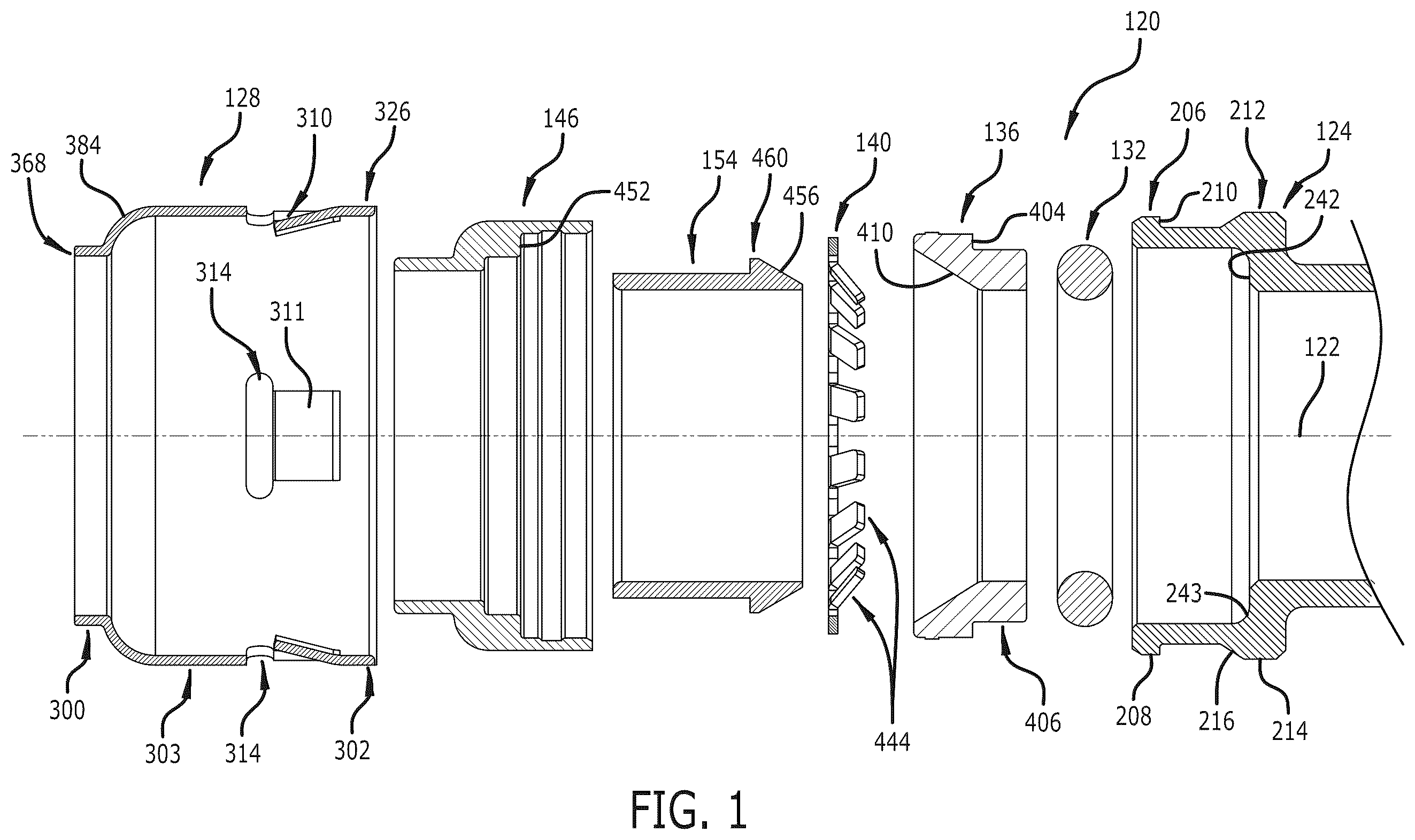 Patent US12338928 — Plumbing fitting — Figure 1