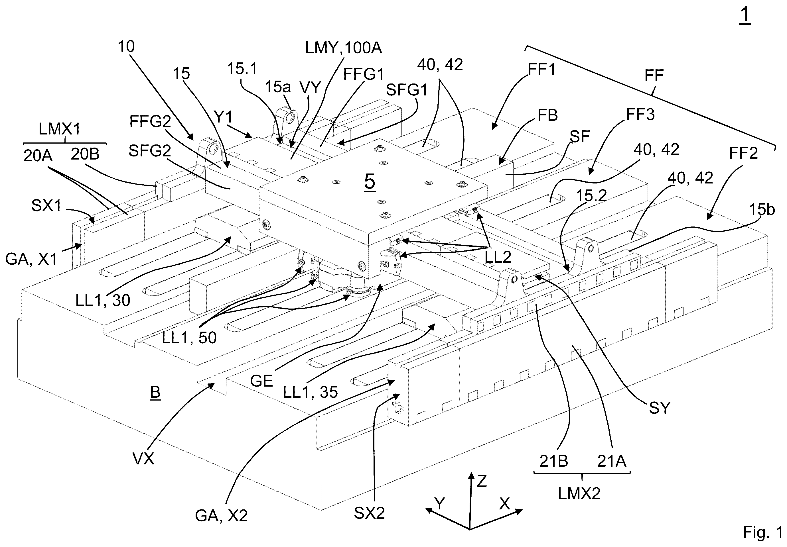 Patent US12338944 — Positioning device for positioning a movable element — Figure 1