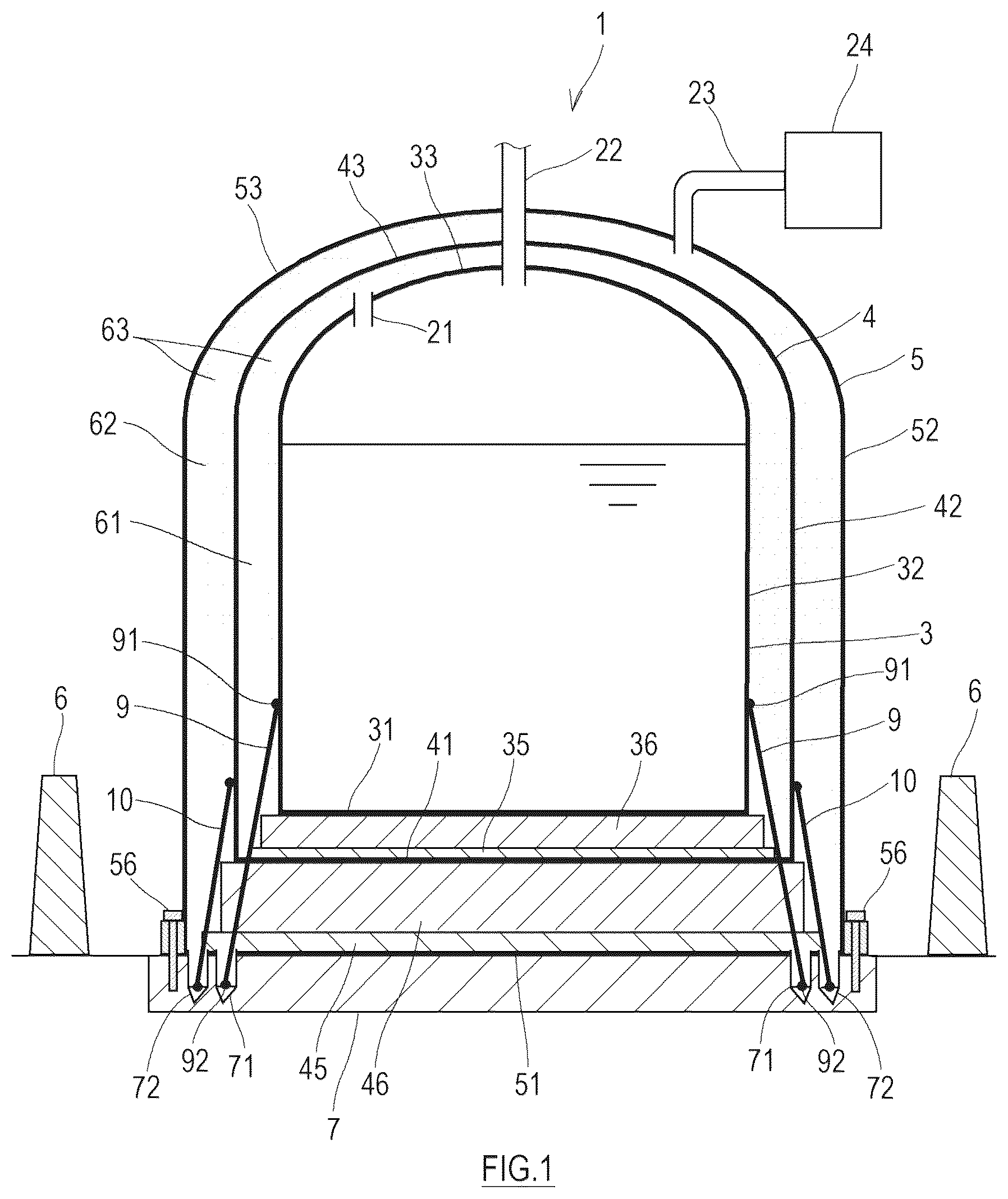Patent US12338955 — Triple containment tank — Figure 1