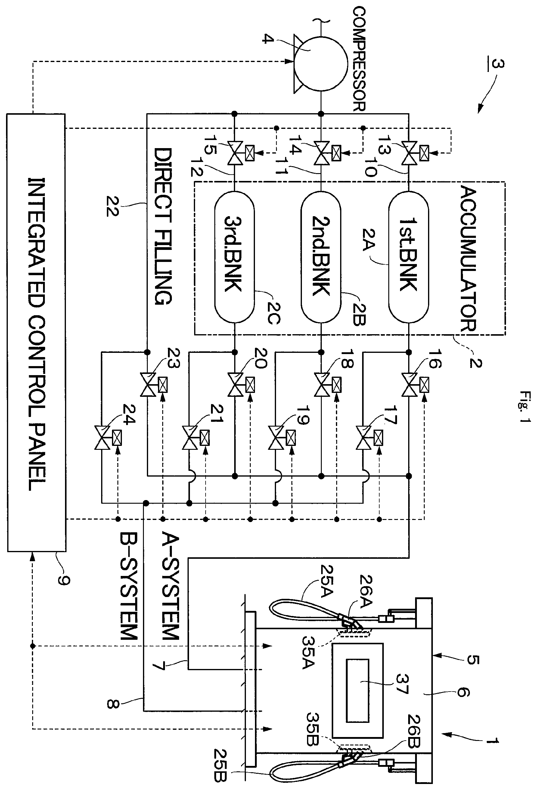 Patent US12338958 — Gas filling device — Figure 1