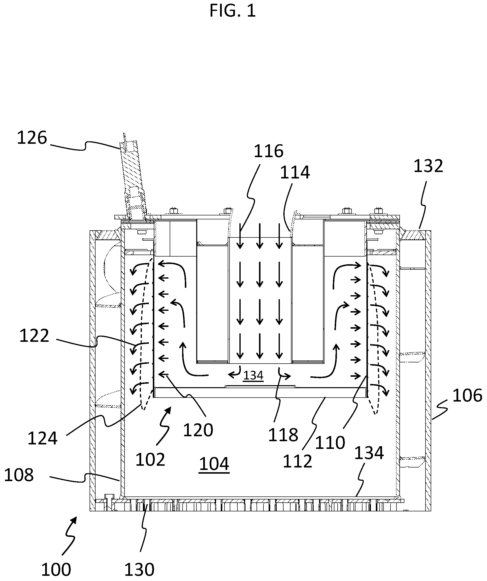 Patent US12338993 — Compact flat plate premix fuel combustion system, and fluid heating system and packaged burner system including the same — Figure 1