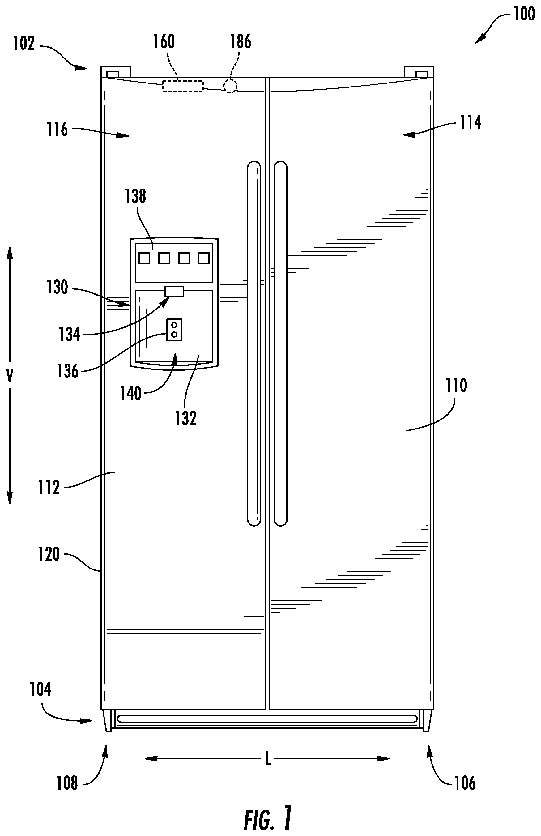 Patent US12339060 — Refrigerator appliances and image-based methods of detecting a door position — Figure 1