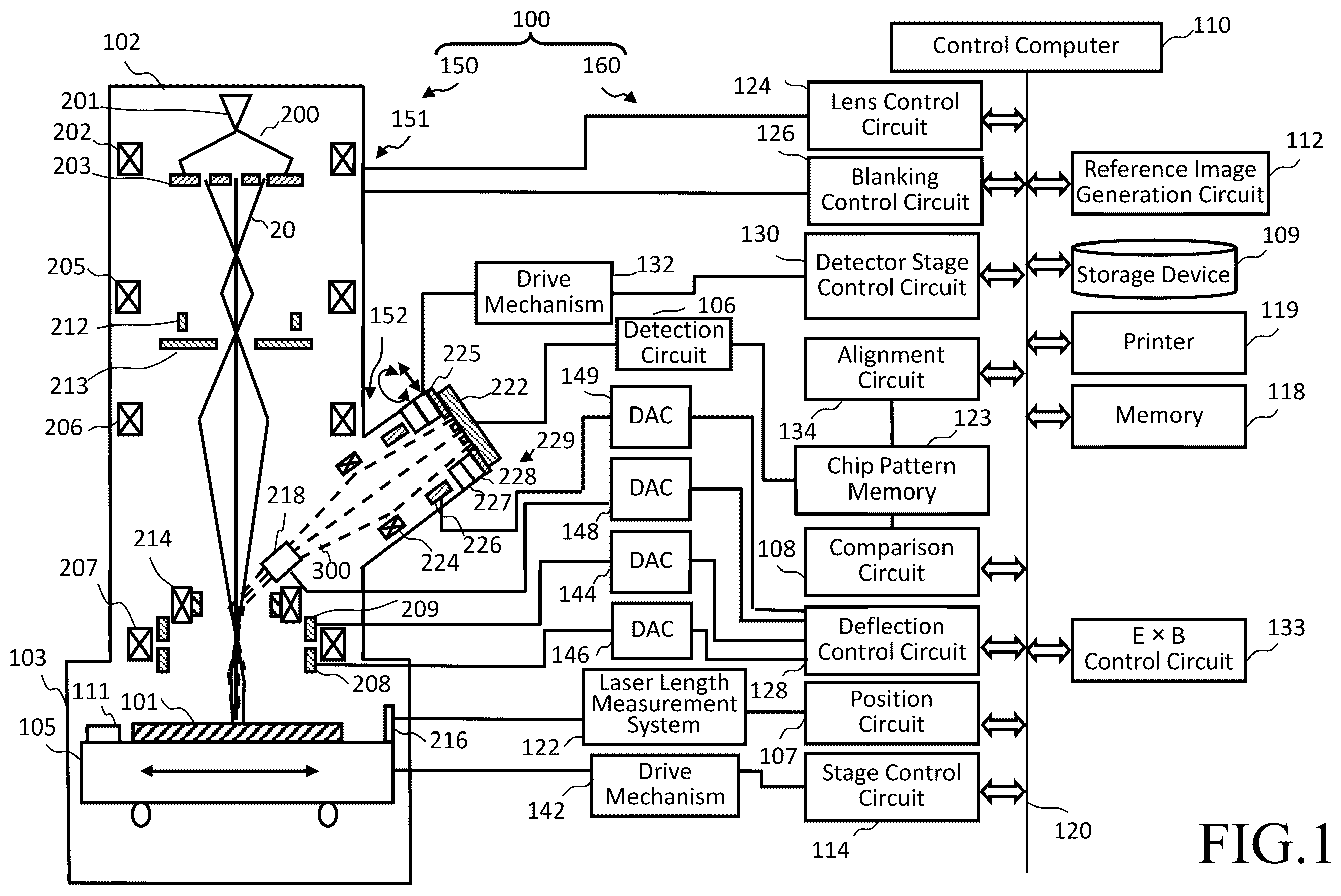 Patent US12339241 — Multiple secondary electron beam alignment method, multiple secondary electron beam alignment apparatus, and electron beam inspection apparatus — Figure 1