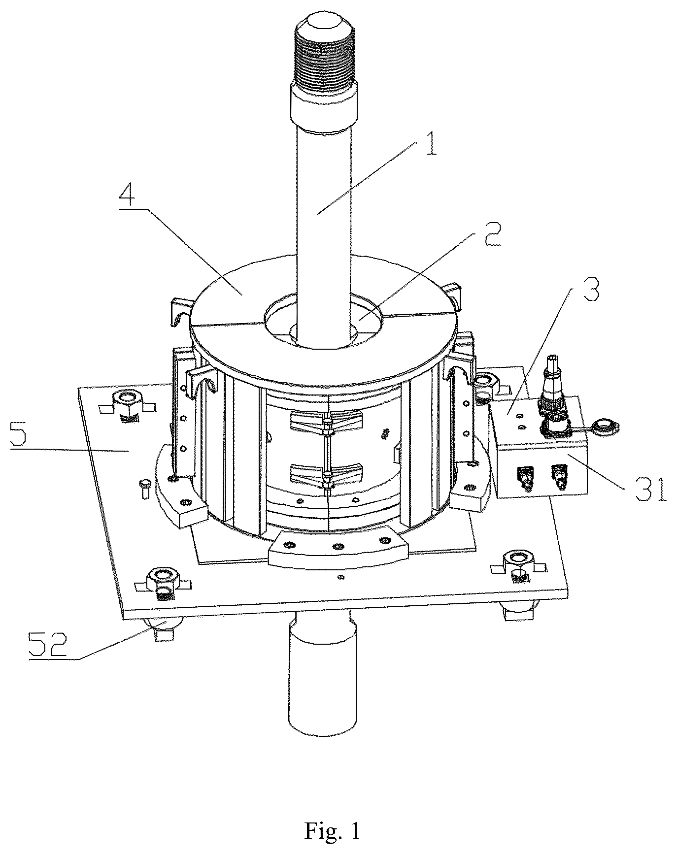 Patent US12339250 — Magnetic flux leakage and electromagnetic acoustic transducer joint testing device and method for drill pipe at wellhead — Figure 1