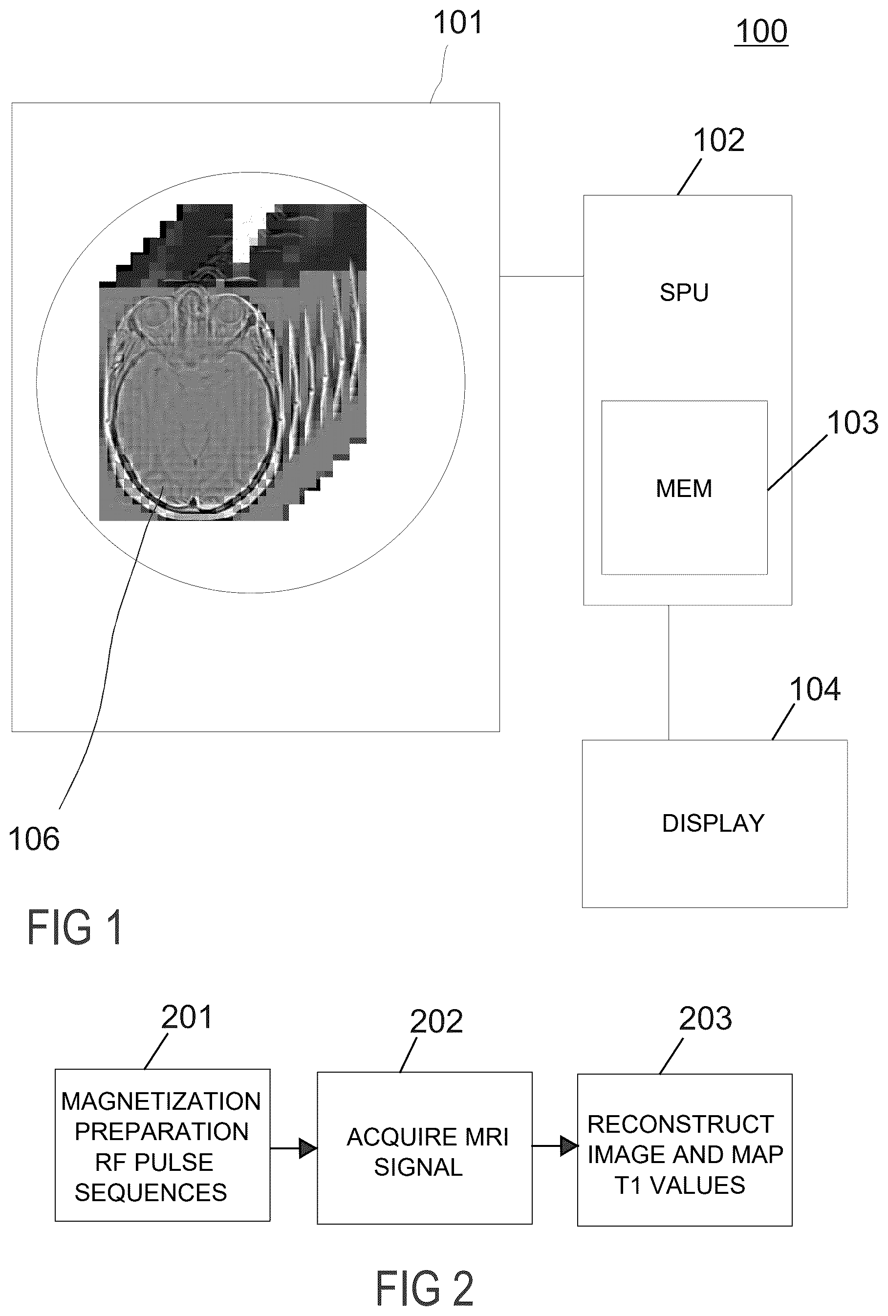 Patent US12339339 — Method and system for T1 mapping for tissue characterized by short-T2 relaxation in MRI — Figure 1